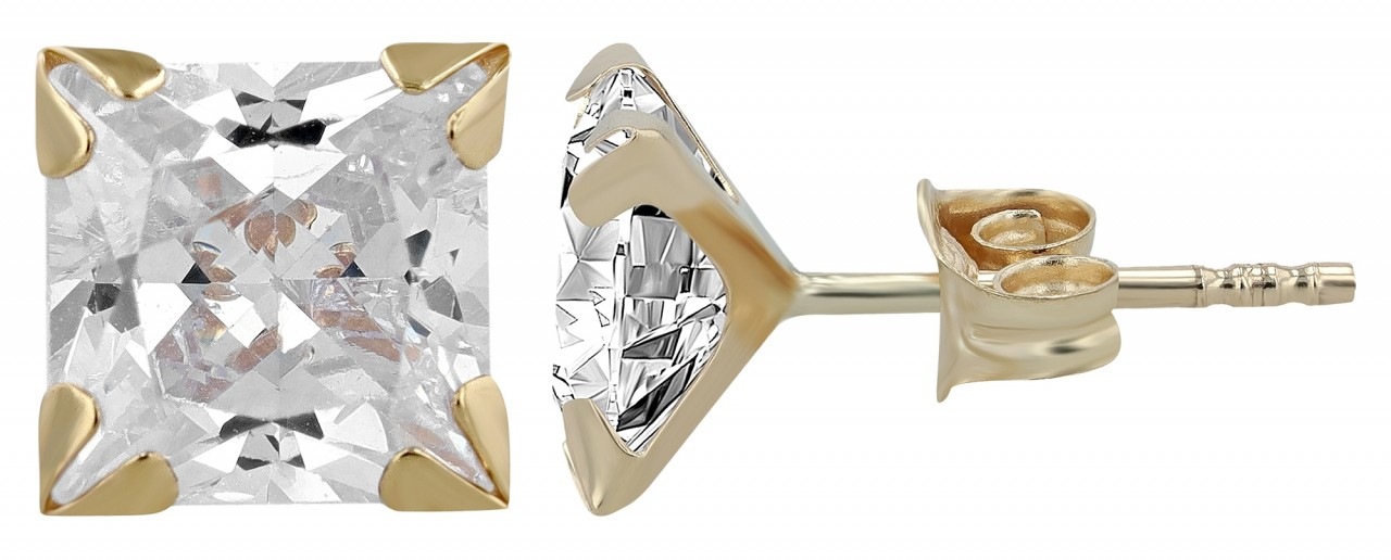 Paar Ohrhänger ADELIA´S "Damen Ohrstecker aus Gold 333 mit Herz und Zirkonia - Strass", silber, Ohrringe, Damen, Damen, Gelbgold 333 Gold, Gelbgold 333, Gold