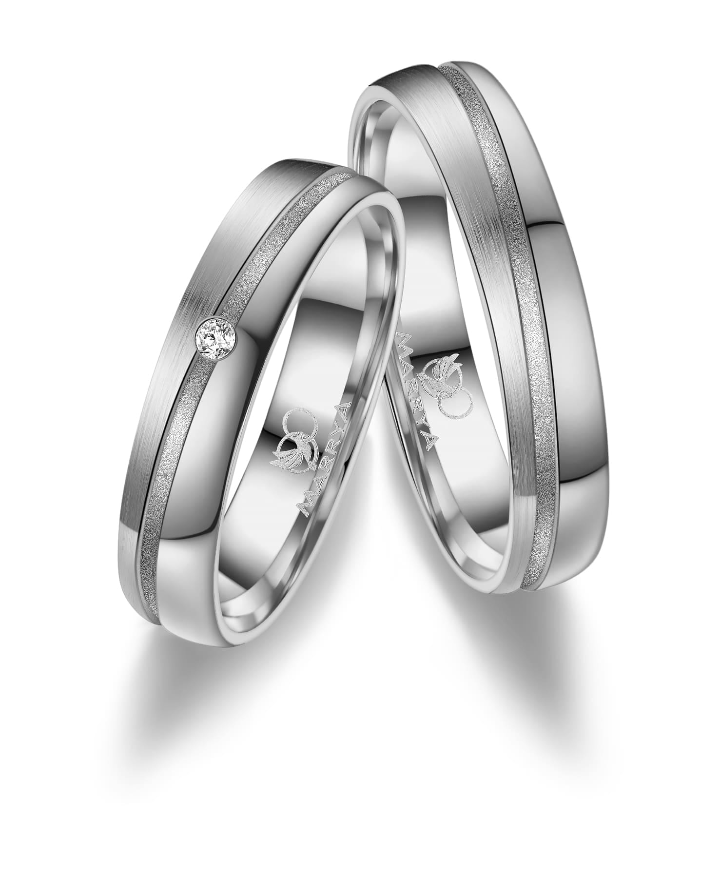 Marrya Partnerring »Diamant Titan Ringe Trauringe Eheringe Partnerringe«