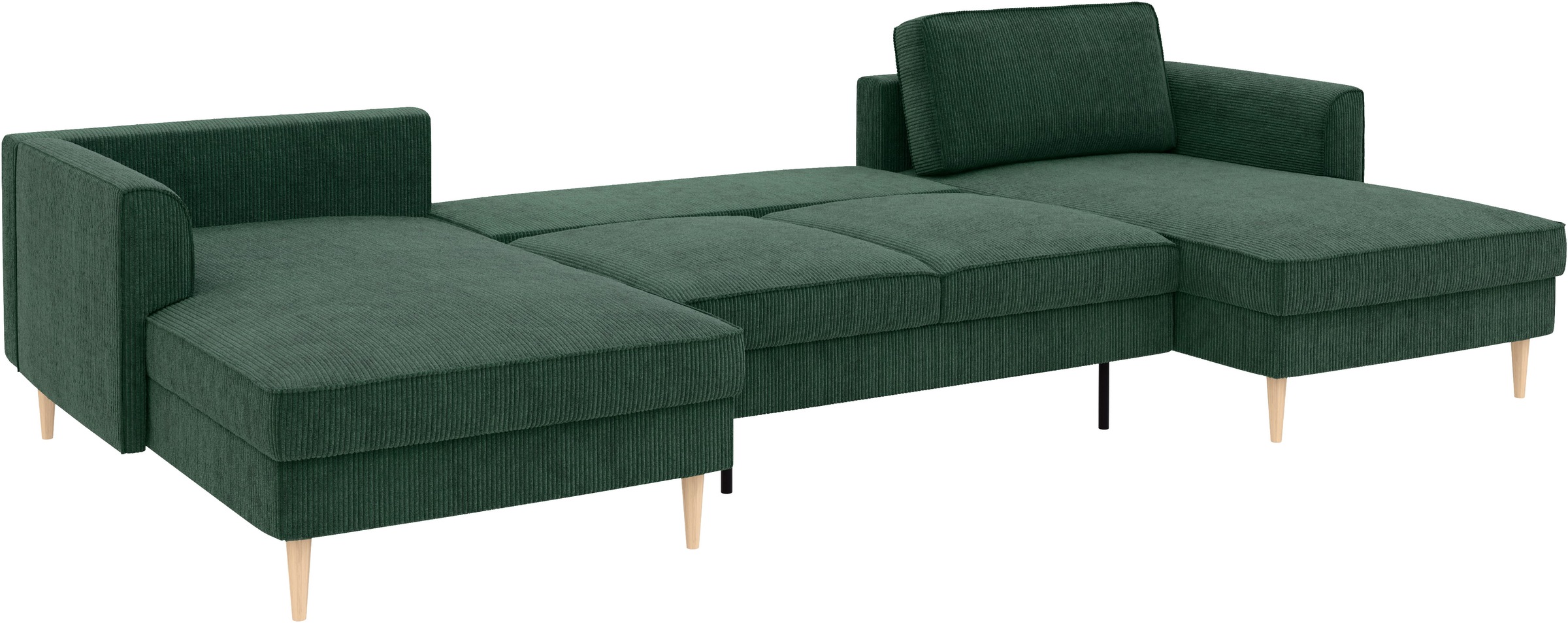 Home affaire Wohnlandschaft »Booster Couch wahlweise mit Schlaffunktion und Bettkasten-auch in Cord«, Sofa in U-Form, Breite 305 cm