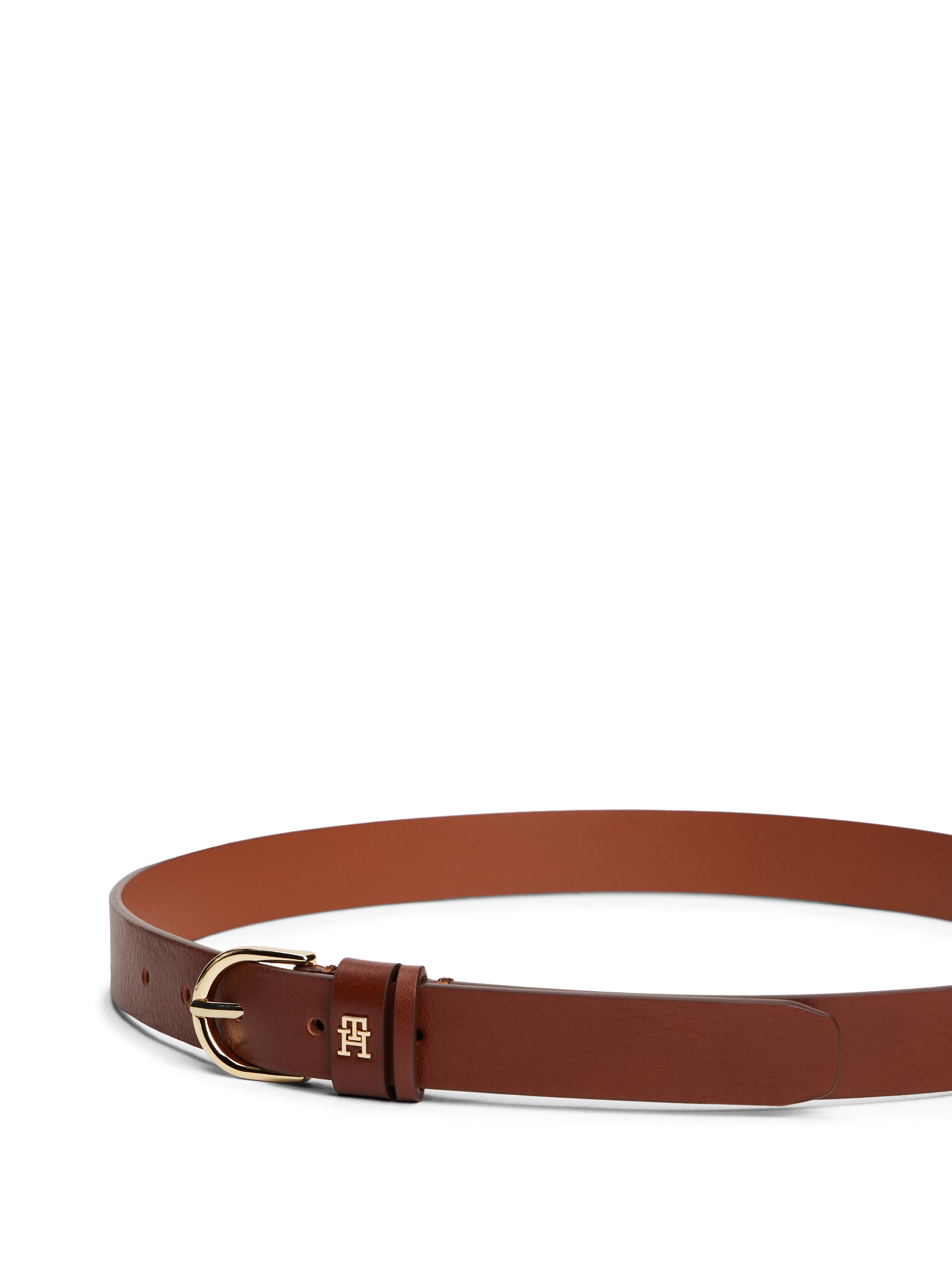 Tommy Hilfiger Ledergürtel »ESSENTIAL EFFORTLESS 2.5 GOLD«, Logoemblem, weiche Haptik, ovale Einfachdornschließe