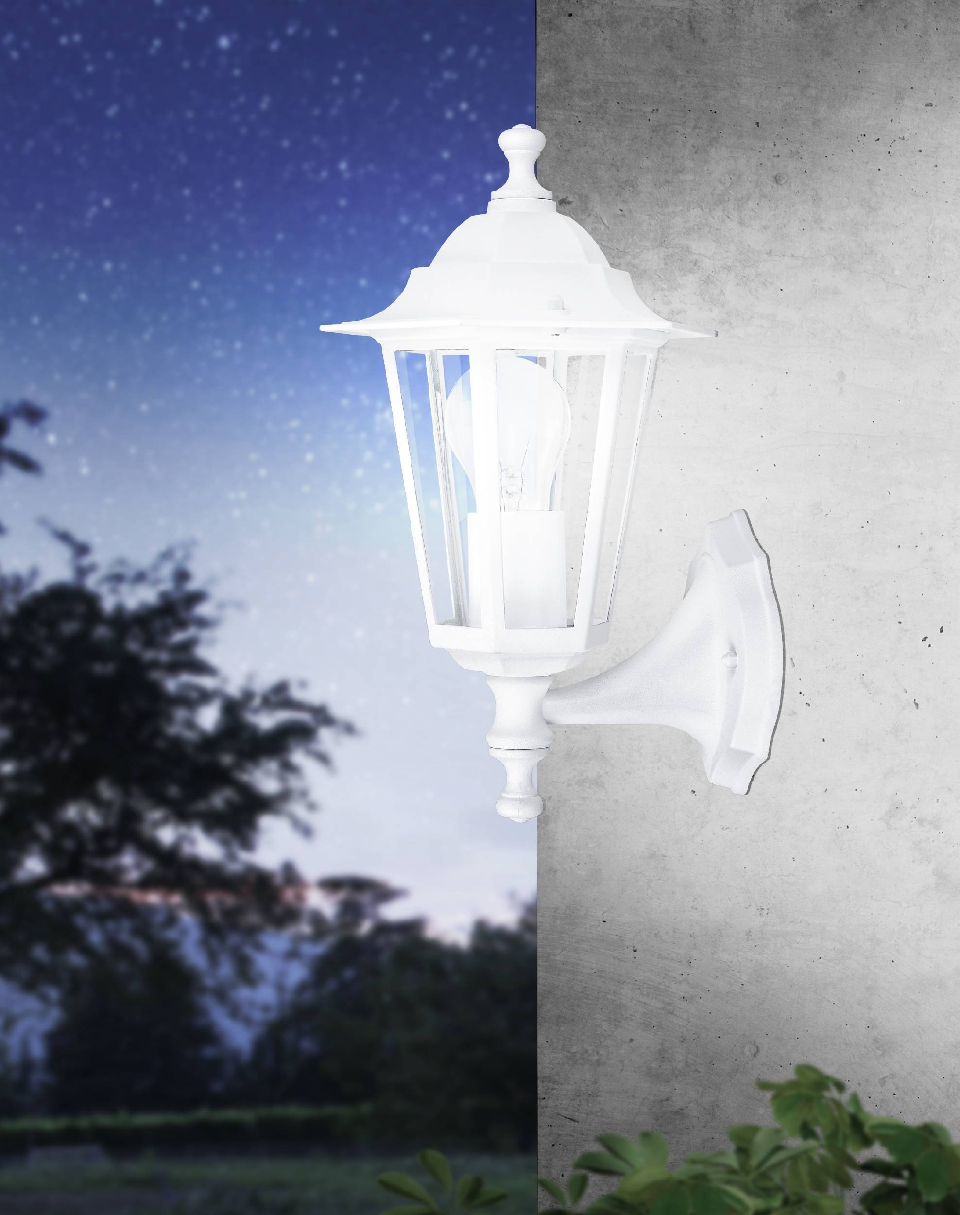 EGLO LED Wandleuchte »LATERNA 5 L16,5 x H32 x AL23 cm, Wandlampe für den Außenbereich«, 1 flammig, Leuchtmittel E27 | ohne Leuchtmittel, Außen-Wandlampe, 1 flammig, aus Aluguss und Glas, E27, IP44
