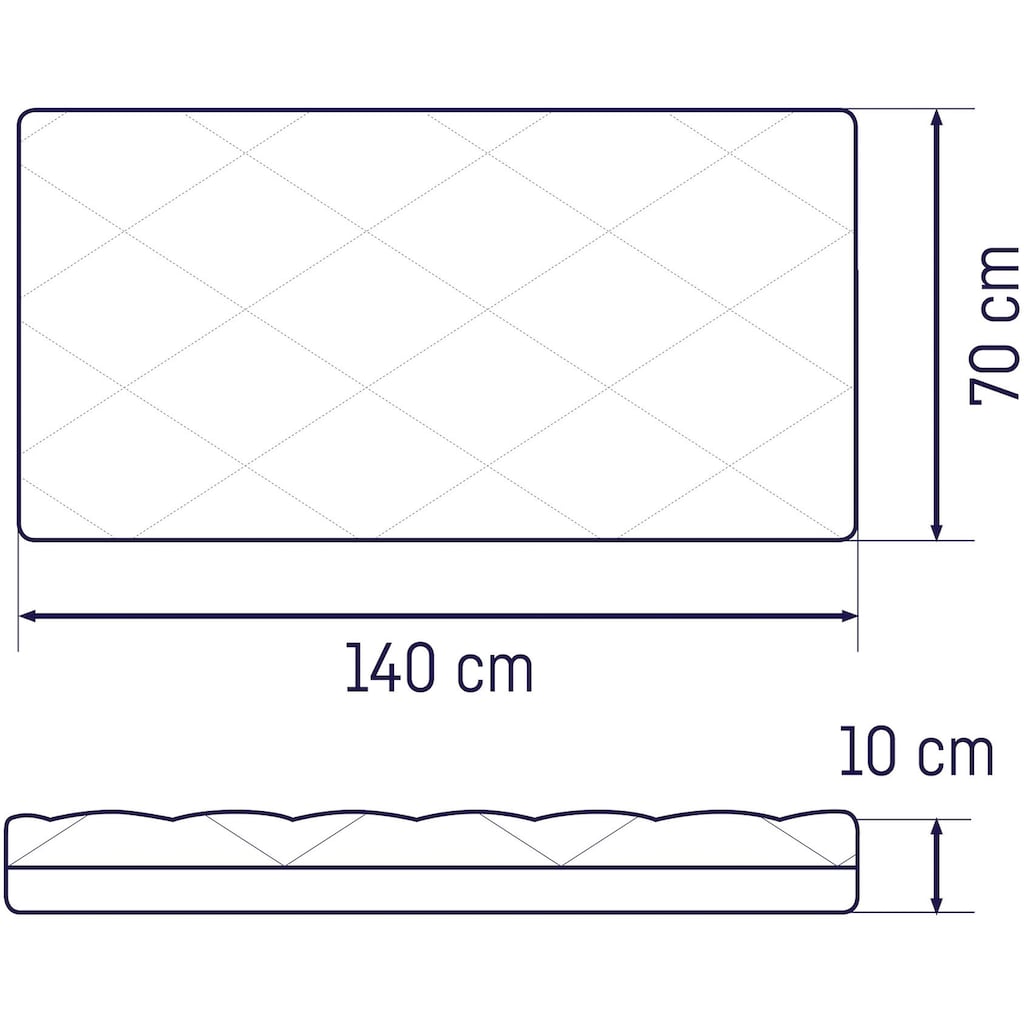 Julius Zöllner Babymatratze »Dr. Lübbe Air Premium, Matratze 60x120, 70x140 cm«, 10 cm hoch, (1 St.), Matratze für Babys & Kleinkinder, H1, atmungsaktiv