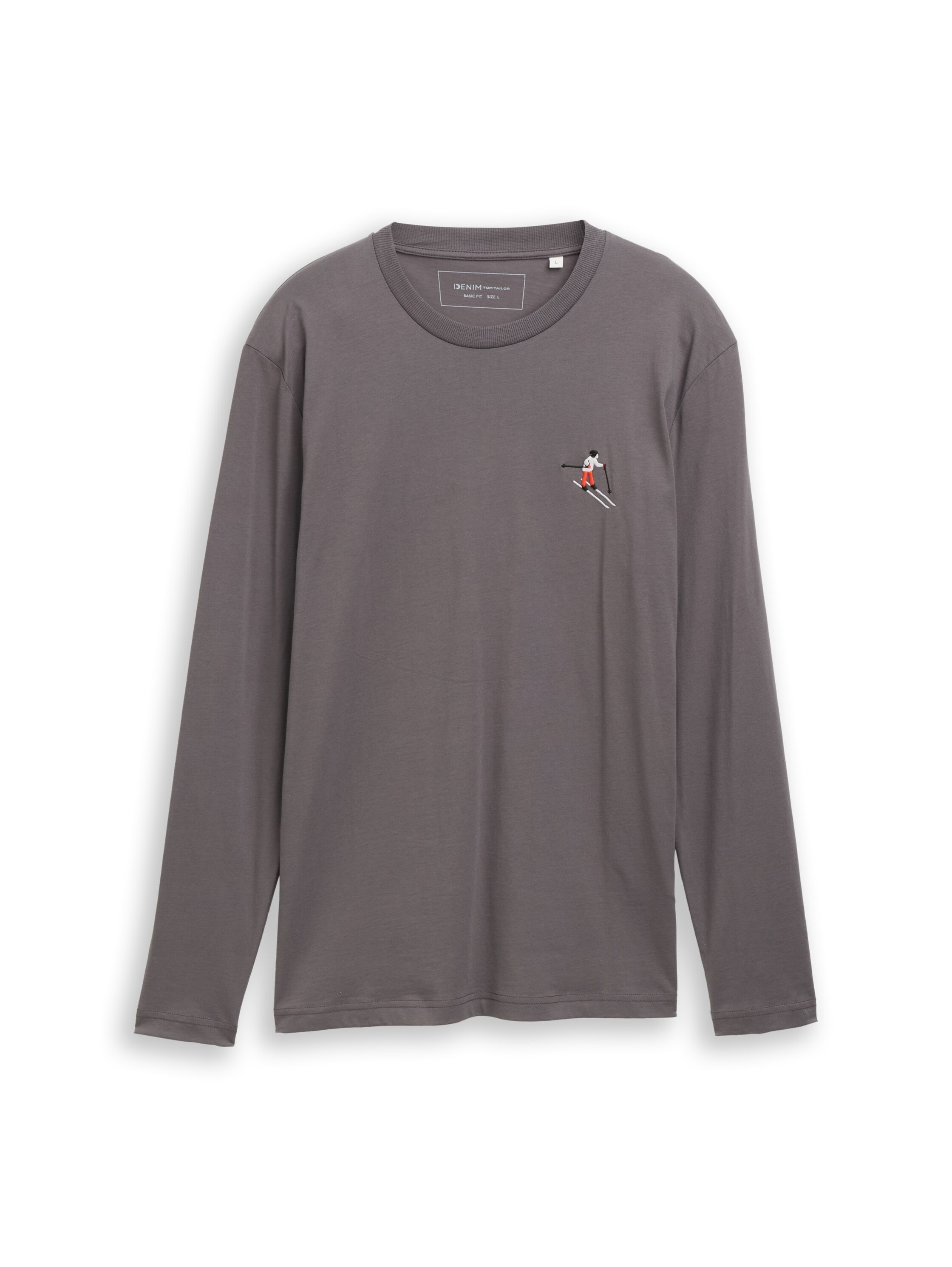 TOM TAILOR Denim Langarmshirt mit Logo-Stickerei auf der Brust