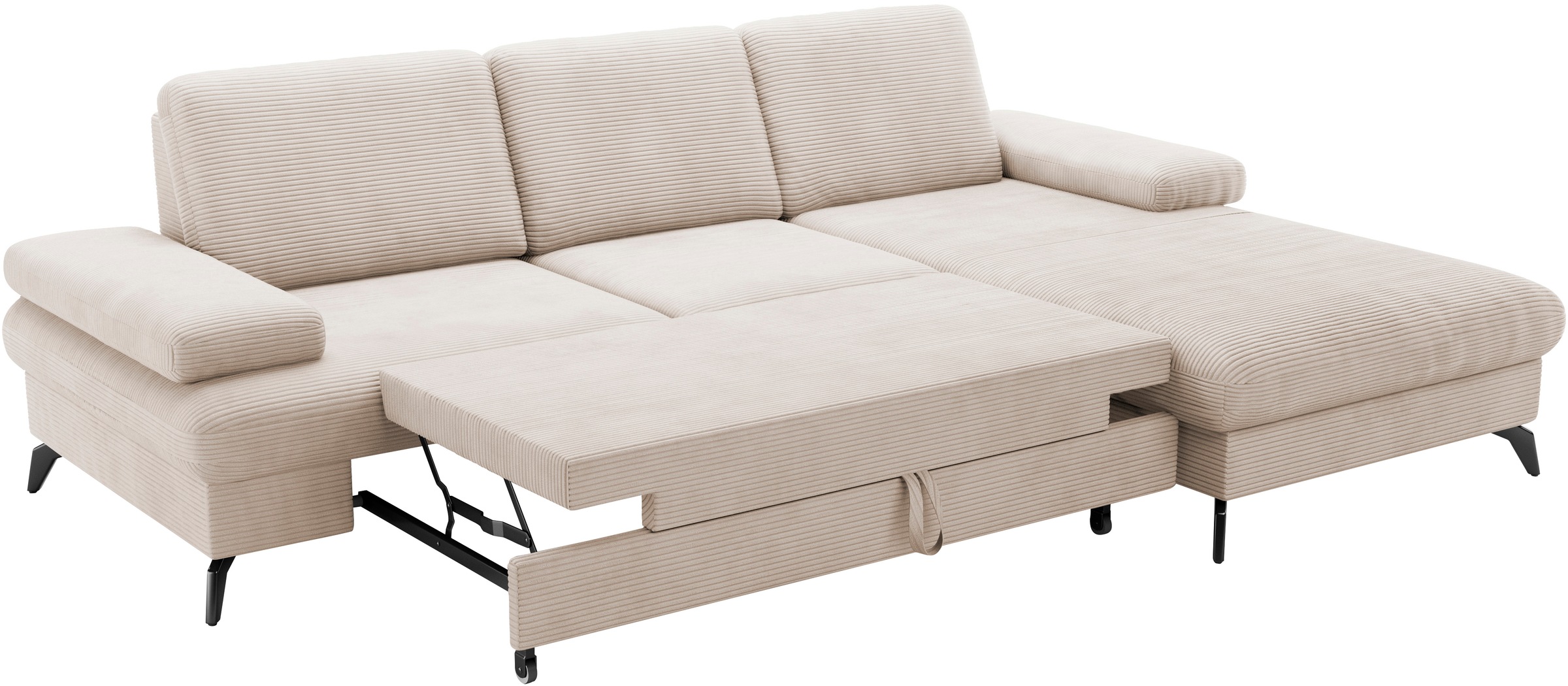 sit&more Ecksofa »Morris Jubi, L-Form«, inkl. Armteilfunktion und 1 Zierkissen, wahlweise mit Bettfunktion