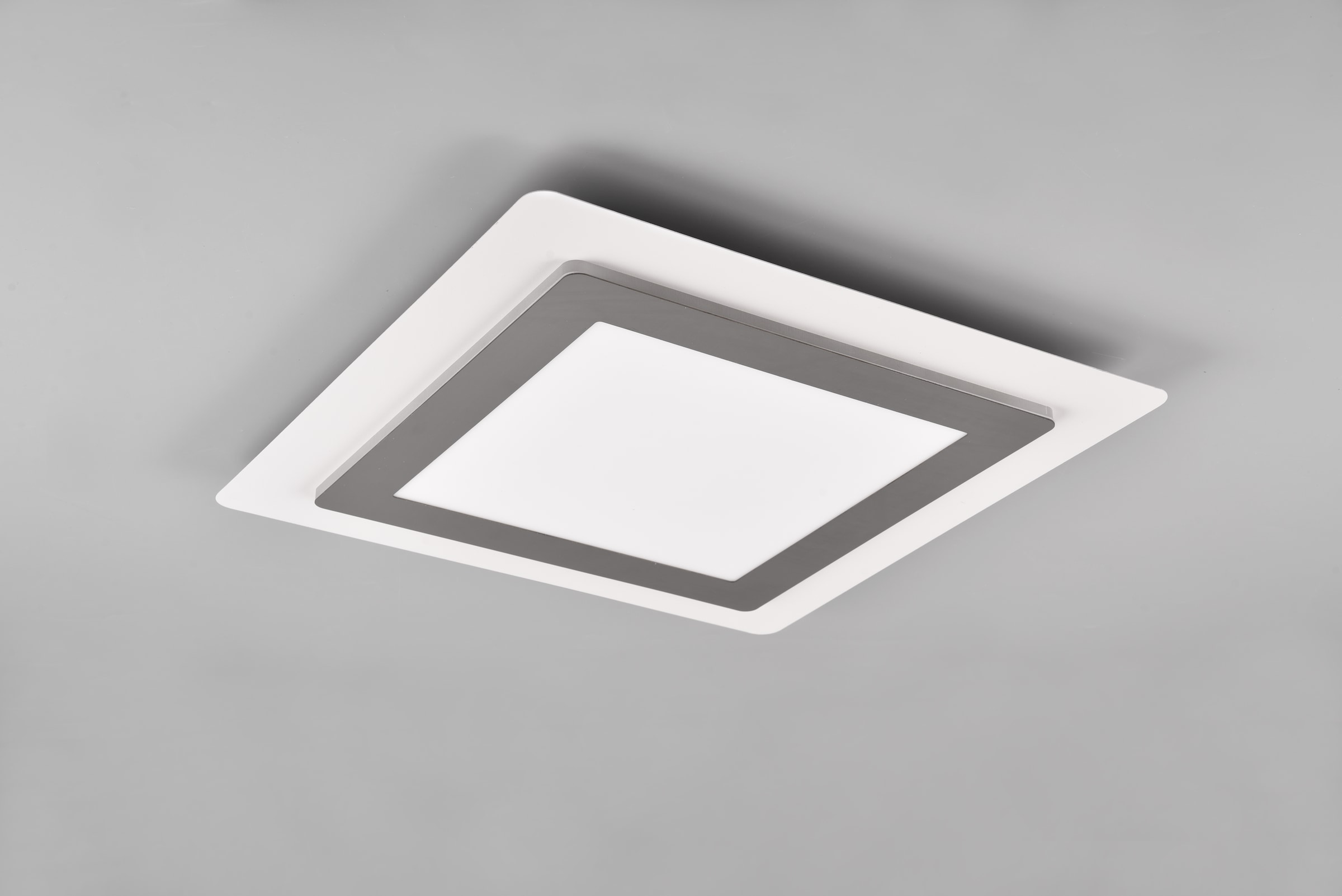 TRIO Leuchten LED Deckenleuchte »MORGAN, quadratische Deckenlampe 45x45cm, dimmbar, CCT, Memoryfunktion«, 1 flammig, Leuchtmittel LED-Board | LED fest integriert, Nachtlicht, Timer, 46W 6000 Lumen, 2700-6500 Kelvin, mit Fernbedienung