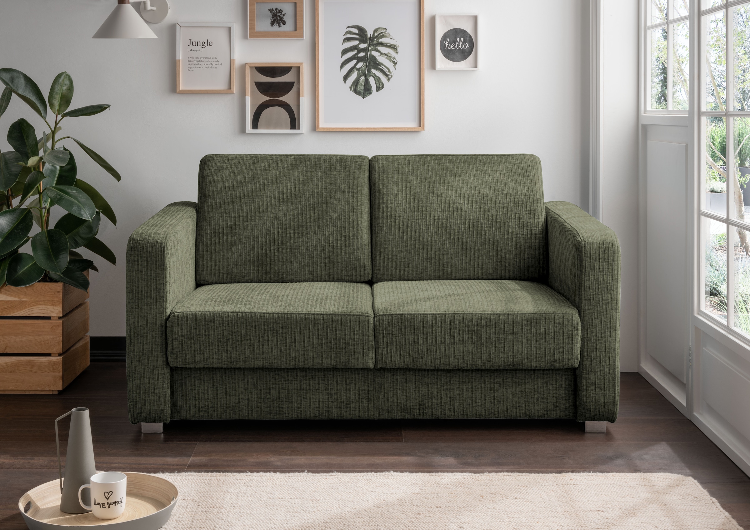 Home affaire Schlafsofa "MIA modern und bequem, schmale Armlehnen, Einzelauszug" mit 2 Einzelauszügen als Längsschläfer