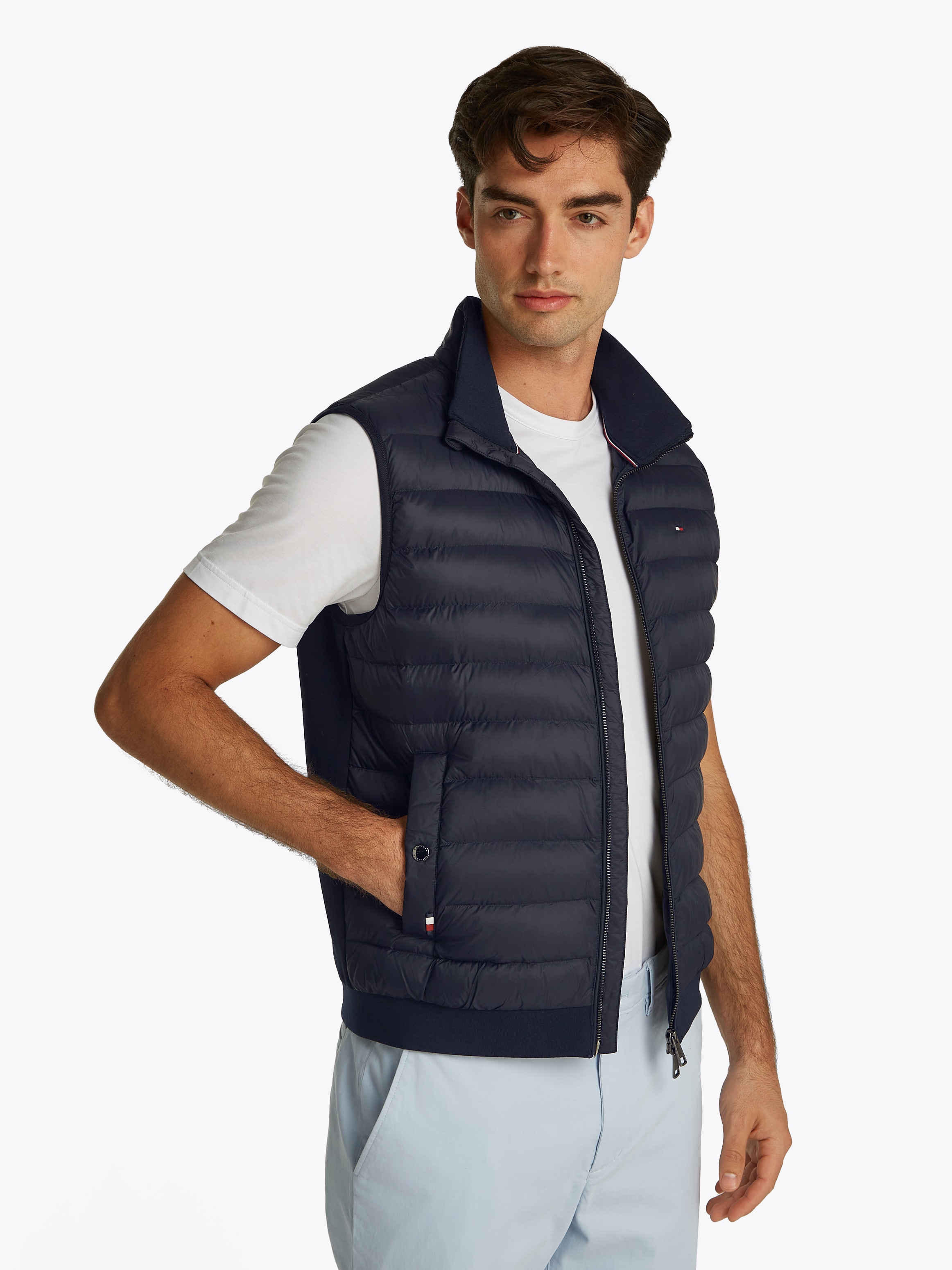 Tommy Hilfiger Steppweste »MIX MEDIA VEST«, Rückenteil ungesteppt