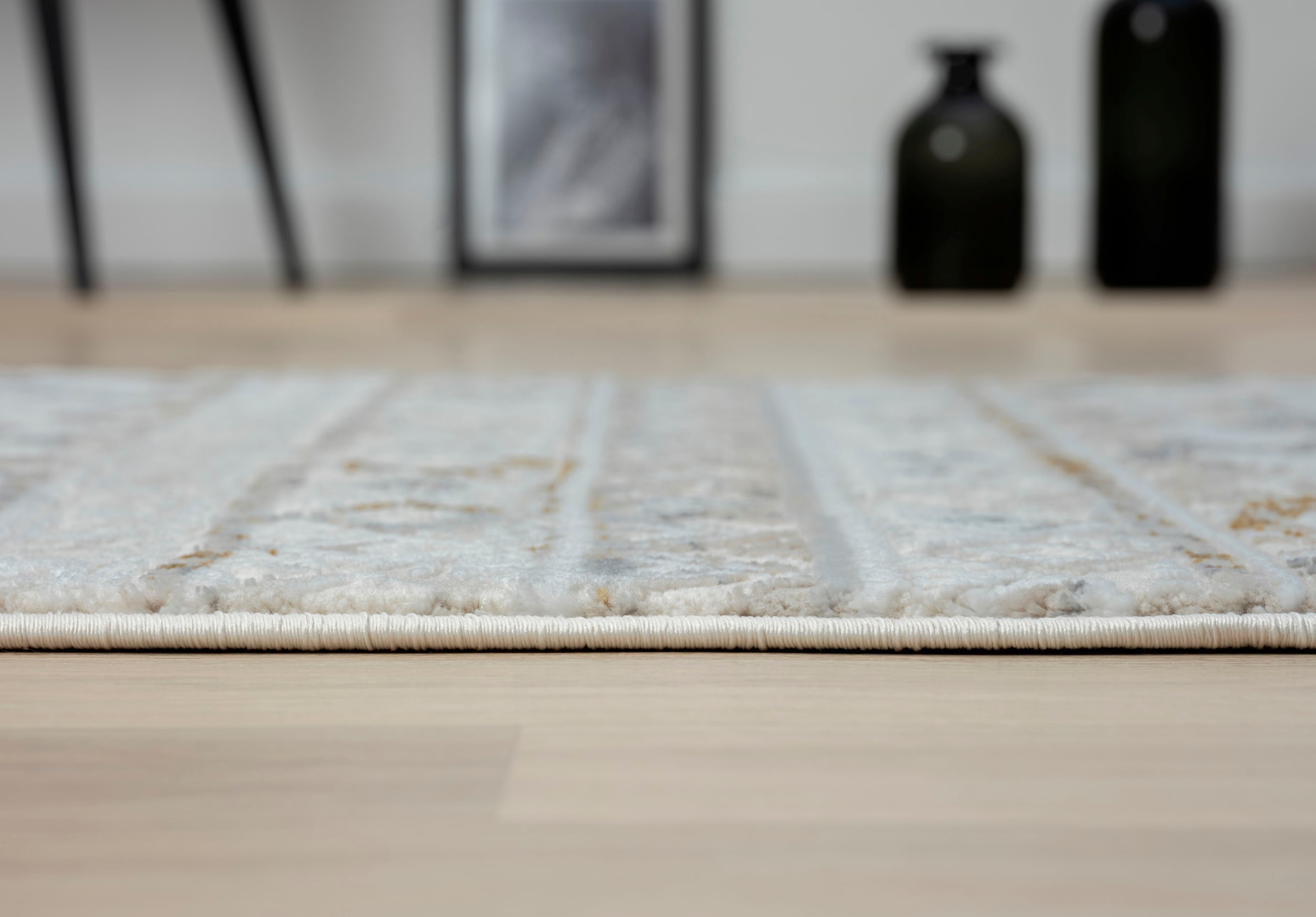 Myflair Möbel & Accessoires Teppich »My Nomady Lagerräumung«, rechteckig, 10 mm Höhe, Kurzflor, Scandi-Design, besonders weich durch Microfaser, mit Fransen