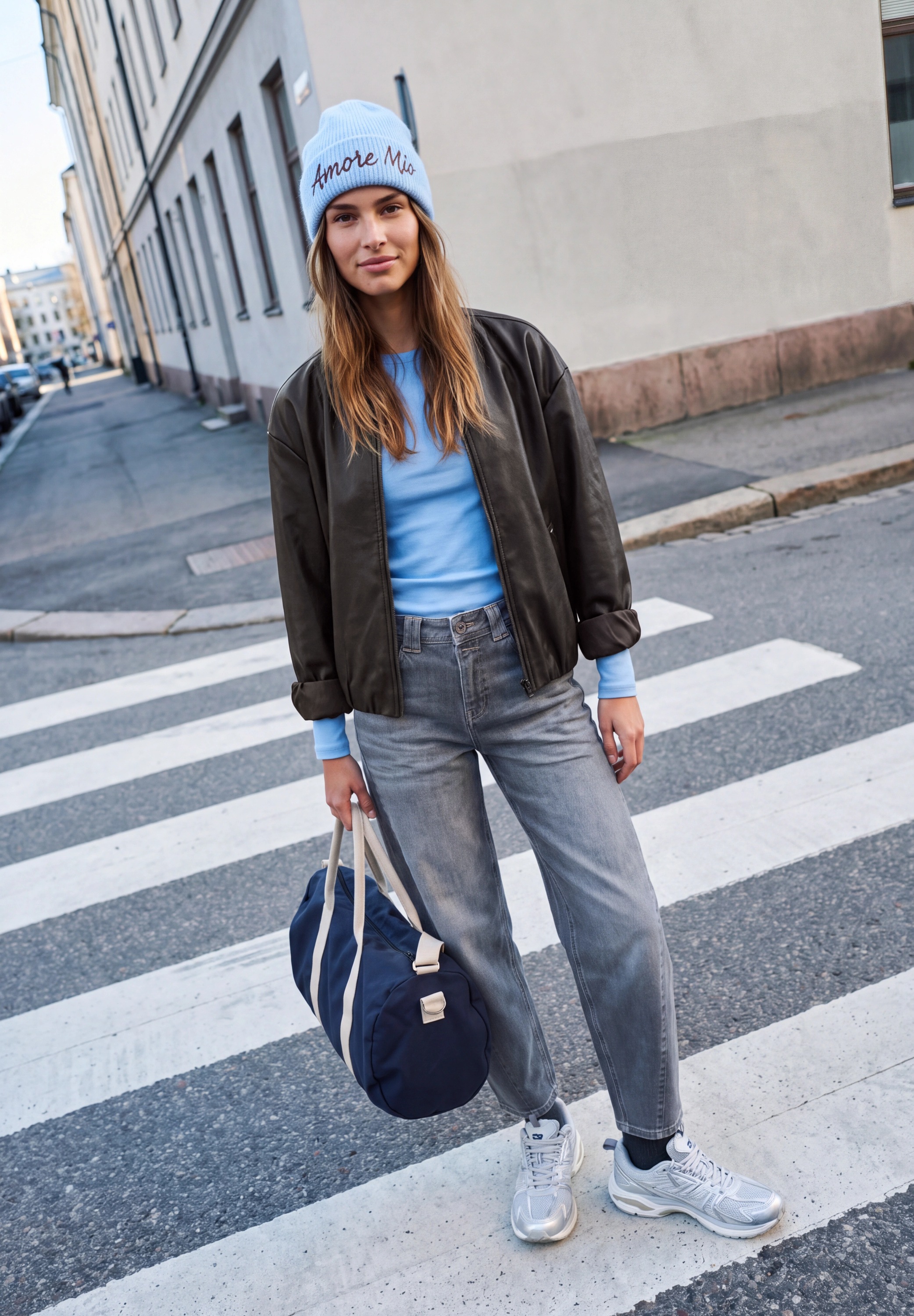 STREET ONE STUDIO Lederimitatjacke ohne Kapuze mit Elastikbund