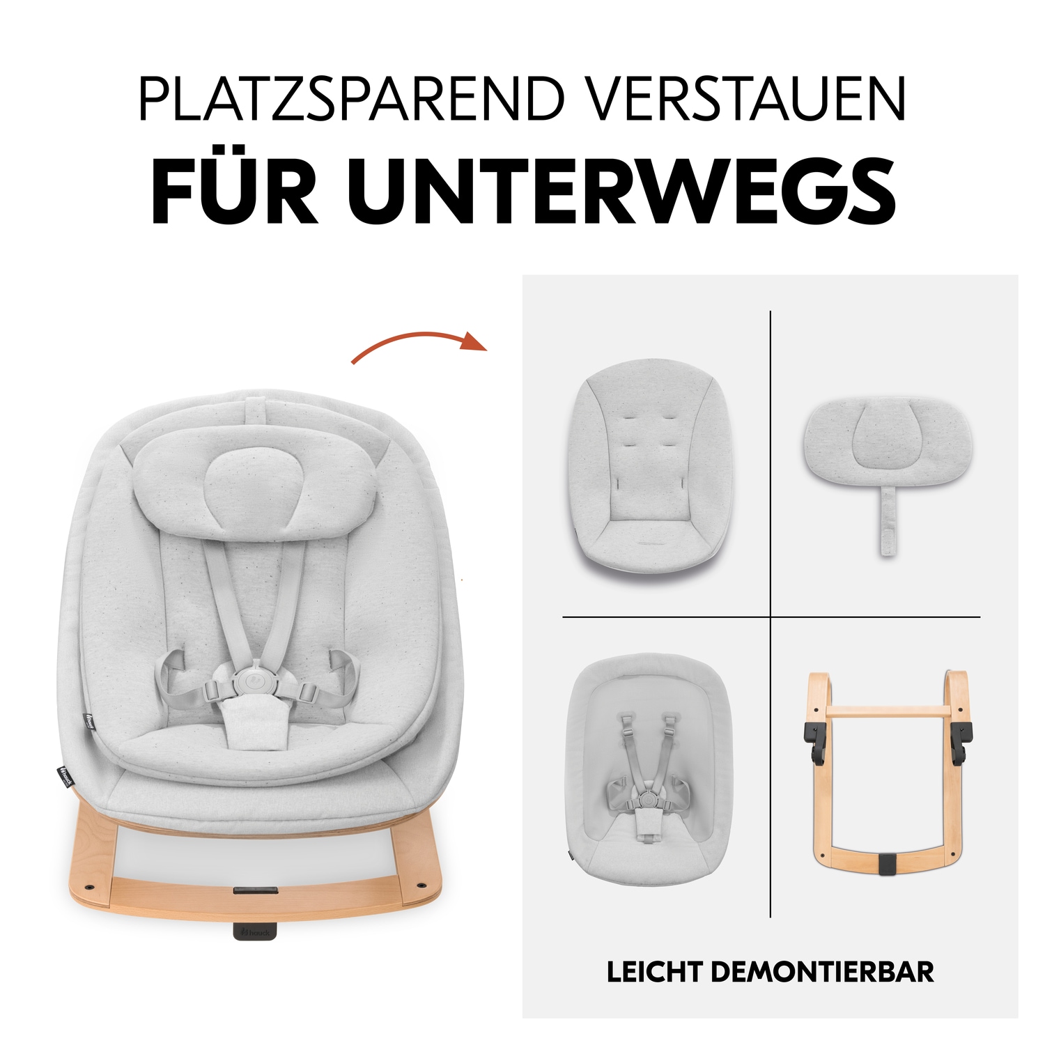 Hauck Hochstuhlaufsatz »Eco Bouncer« bis, 15 kg, inkl. Wippengestell und Alpha-Adapter; FSC® - schützt Wald - weltweit