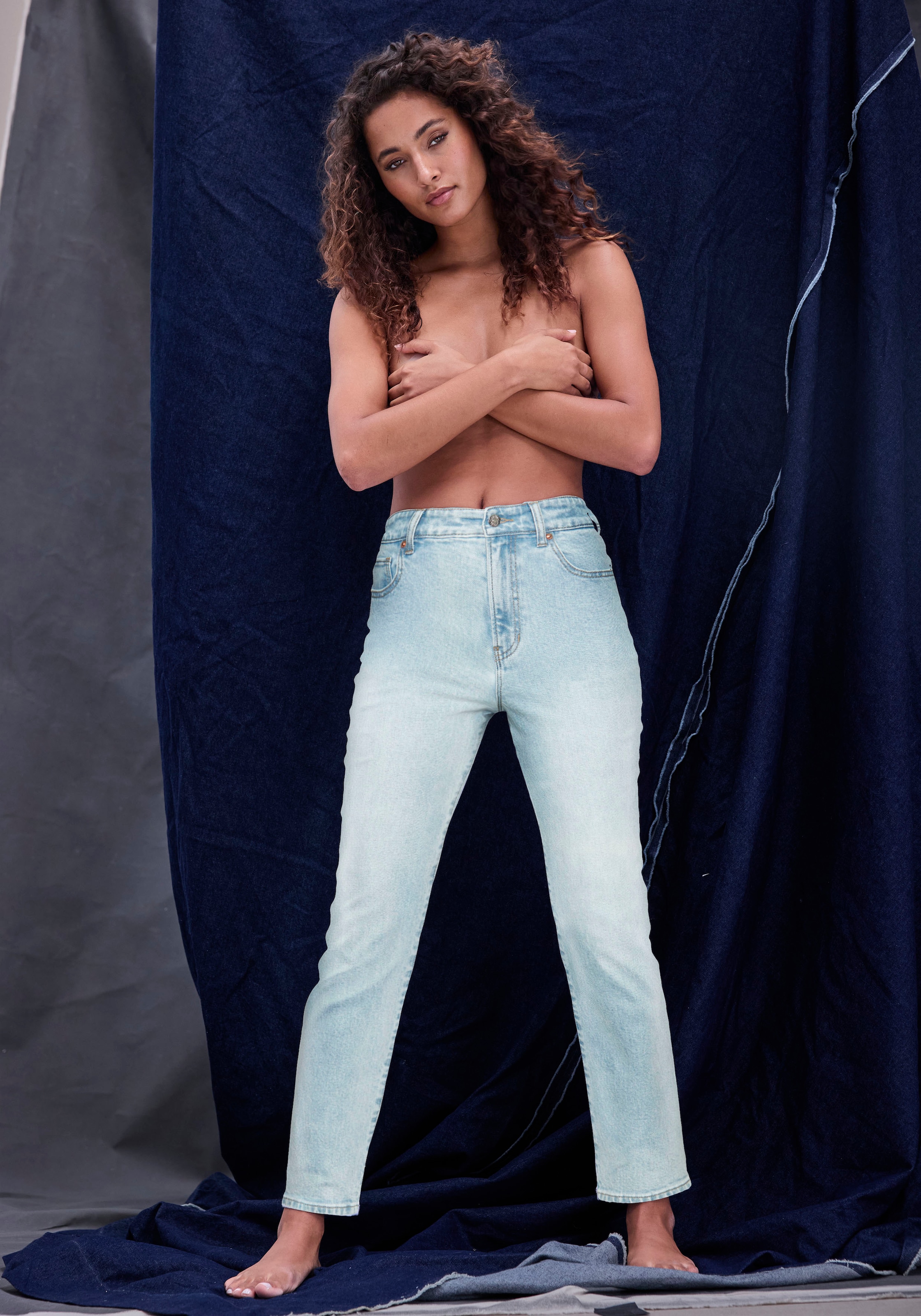 LASCANA Ankle-Jeans, mit Stretchanteil, elastische Jeans in gerader Passform