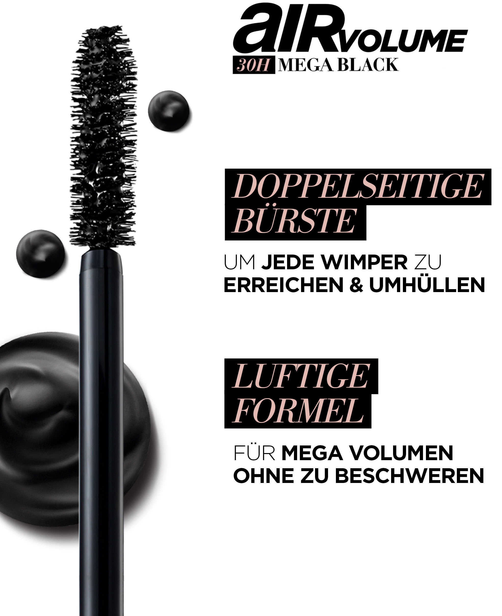 L'ORÉAL PARIS Mascara »Air Volume 30H«, mit spezieller Pflegeformel