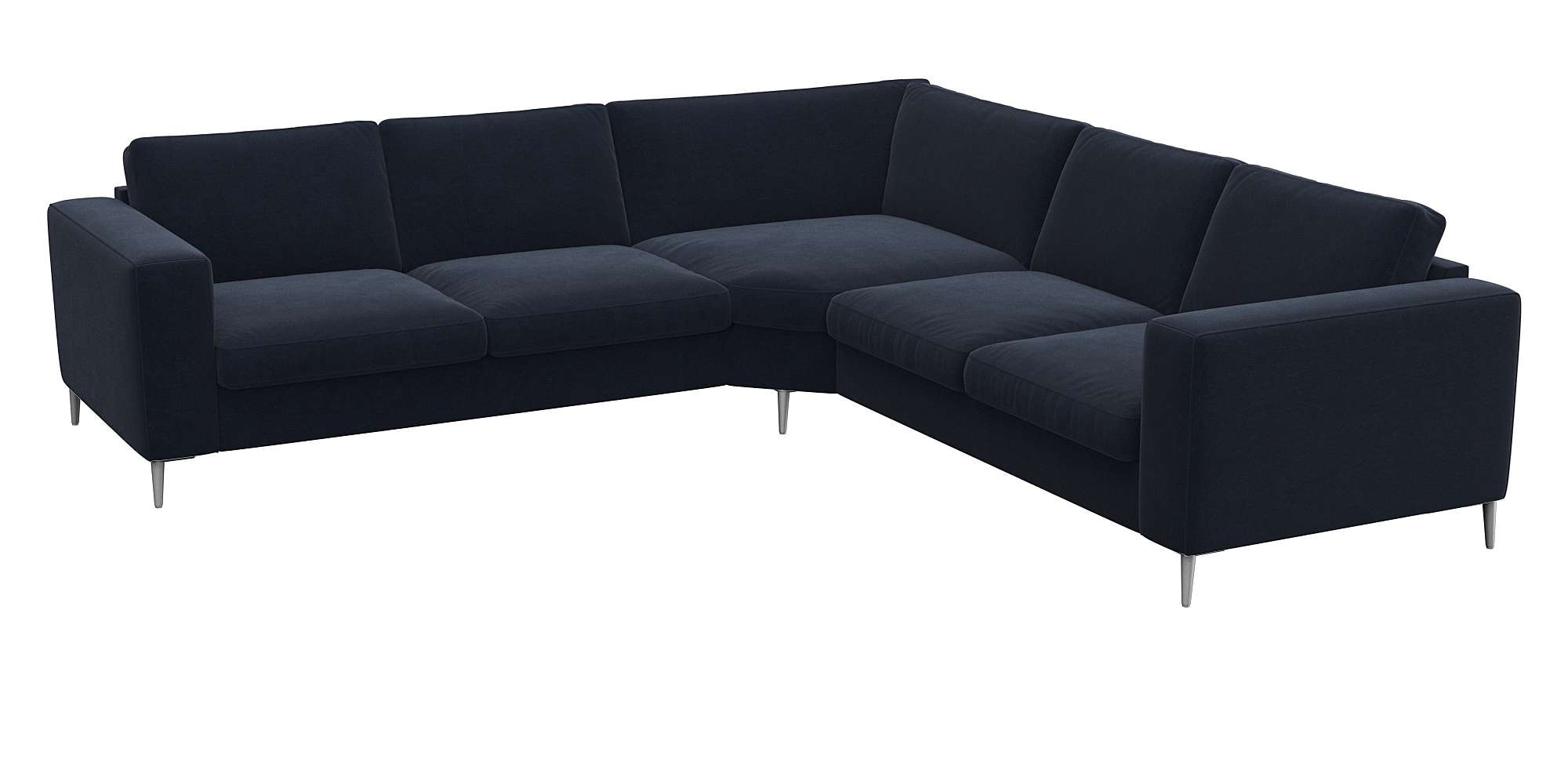 FLEXLUX Ecksofa »Fiore, gleichschenklig, super Sitzkomfort durch Kaltschaum im Sitz«, breite Armlehnen, Füße Alu