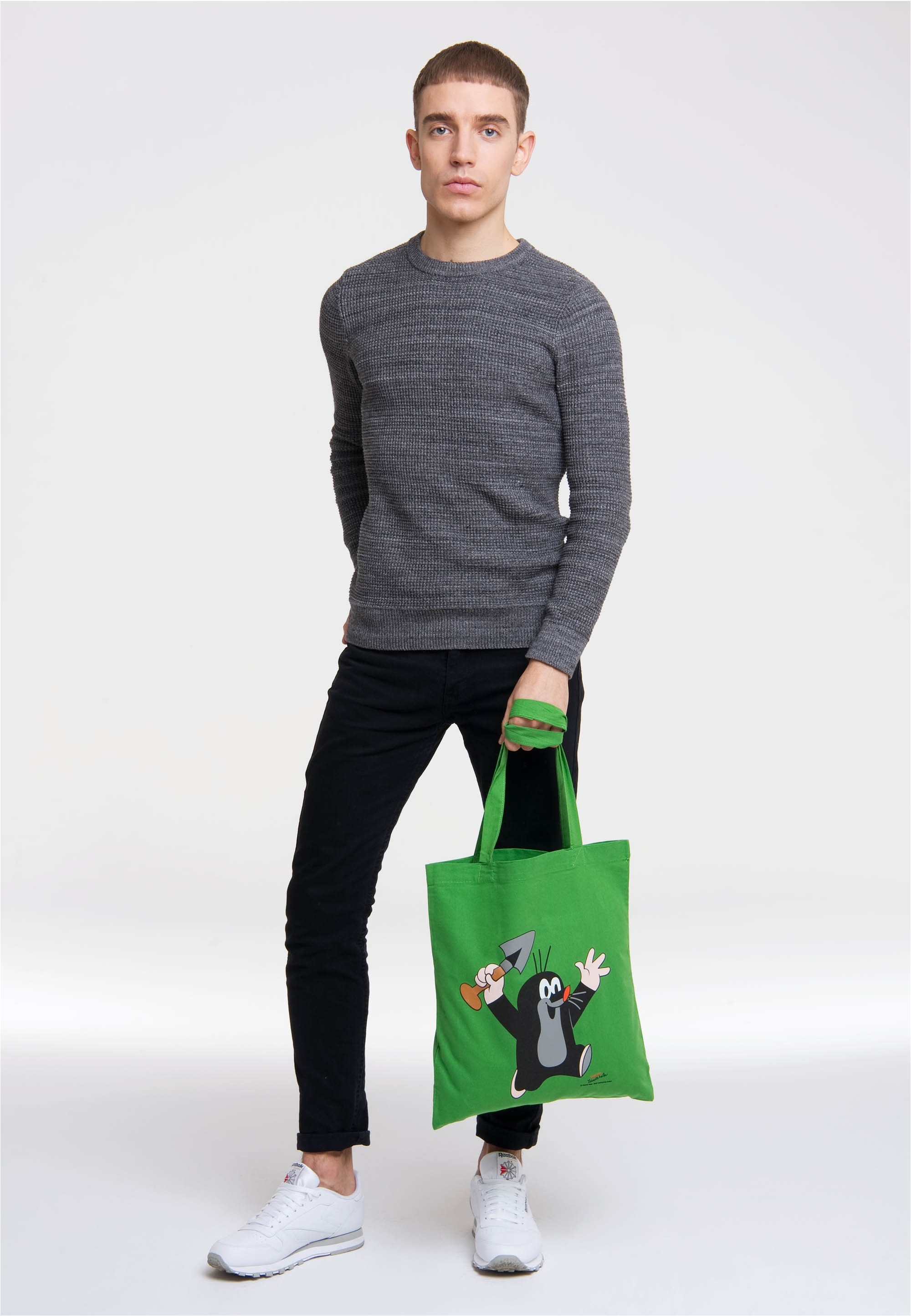 LOGOSHIRT Henkeltasche »Baumwolltasche Der kleine Maulwurf«, mit coolem Druckmotiv