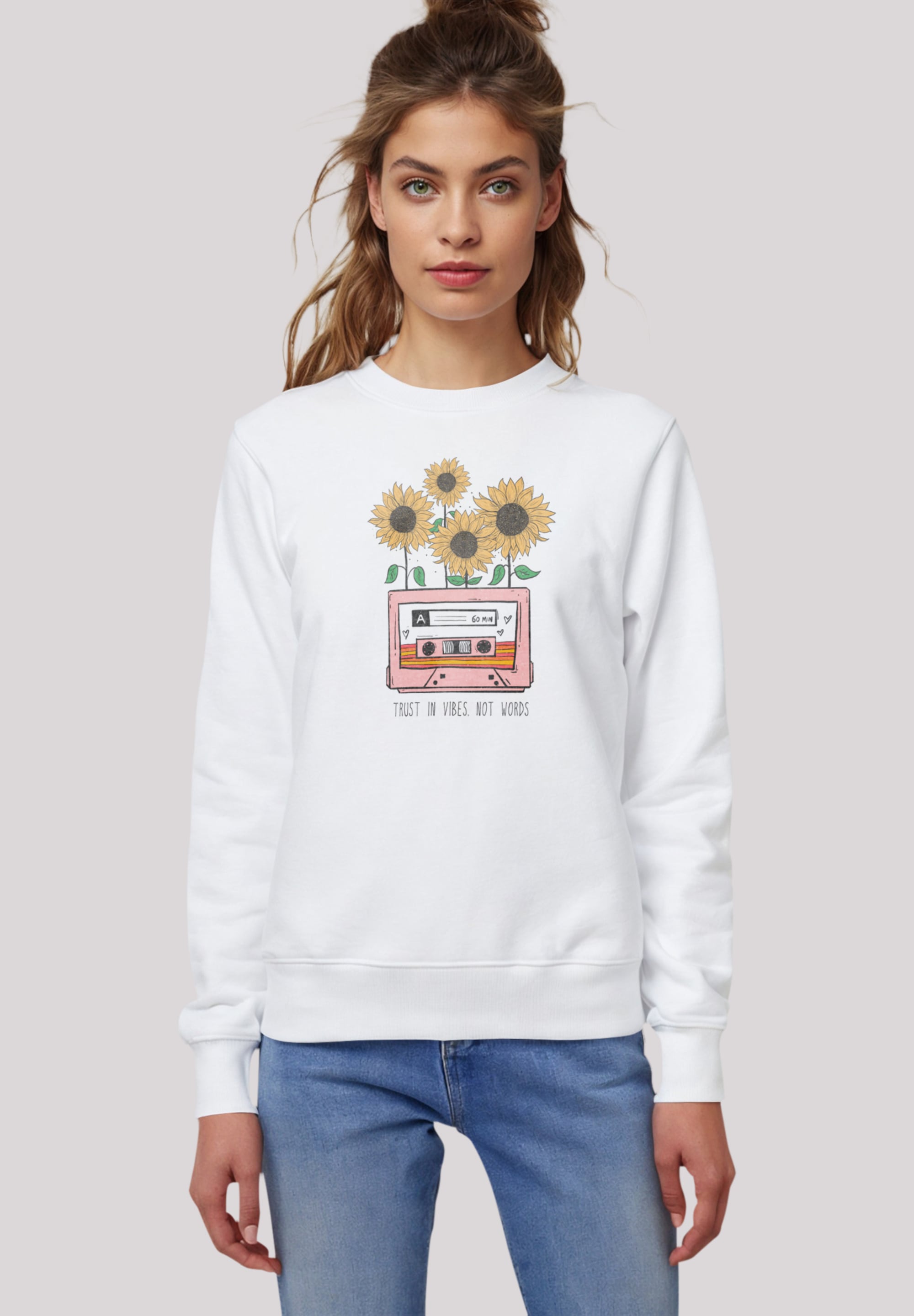 F4NT4STIC Sweatshirt "Flower trust in vibes not words retro", Premium Quali günstig online kaufen