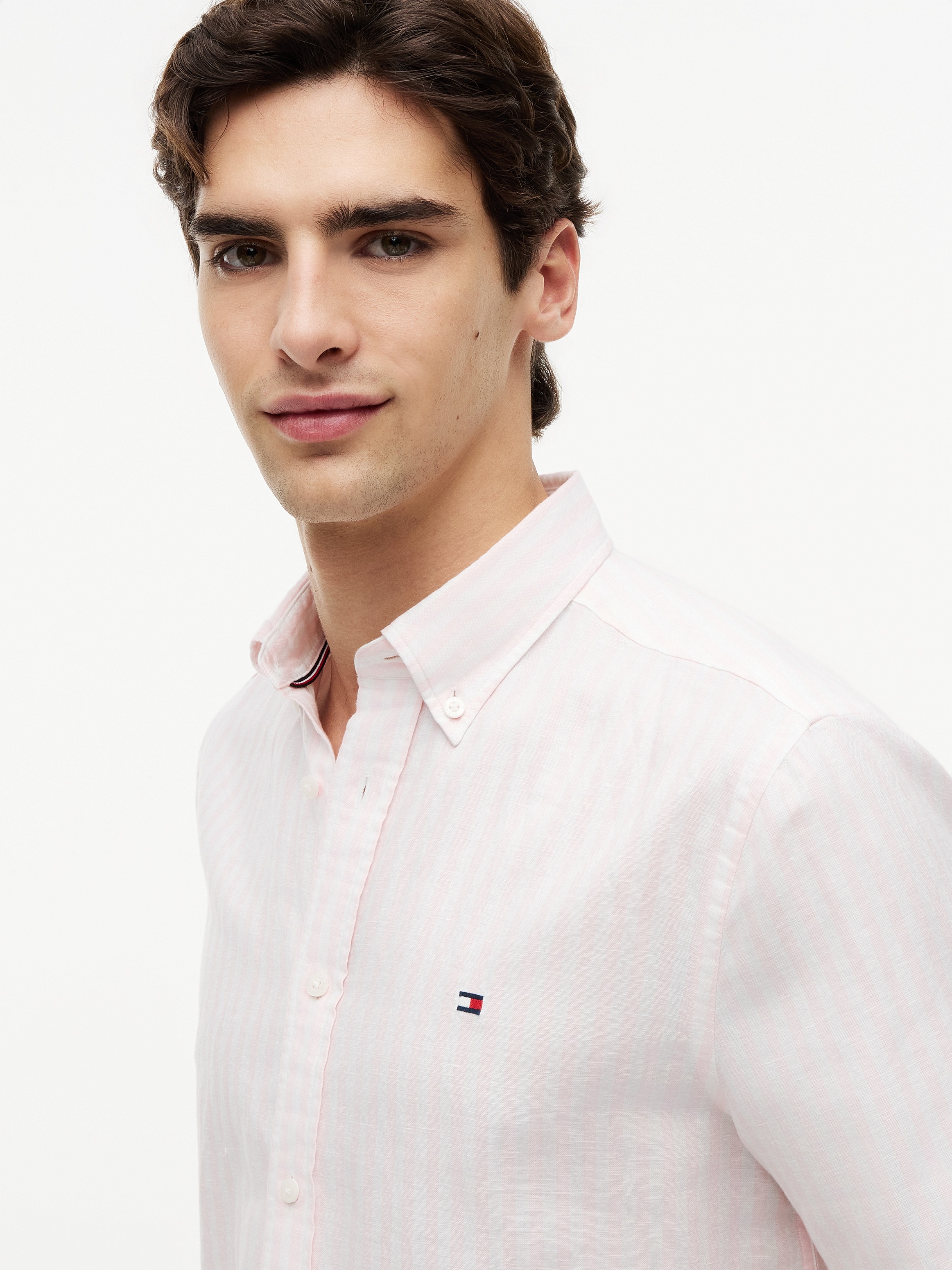 Tommy Hilfiger Kurzarmhemd »LINEN BLEND BENGAL STP SS RF SHT« Regular Fit  aus Leinenmix mit Bengalstreifen