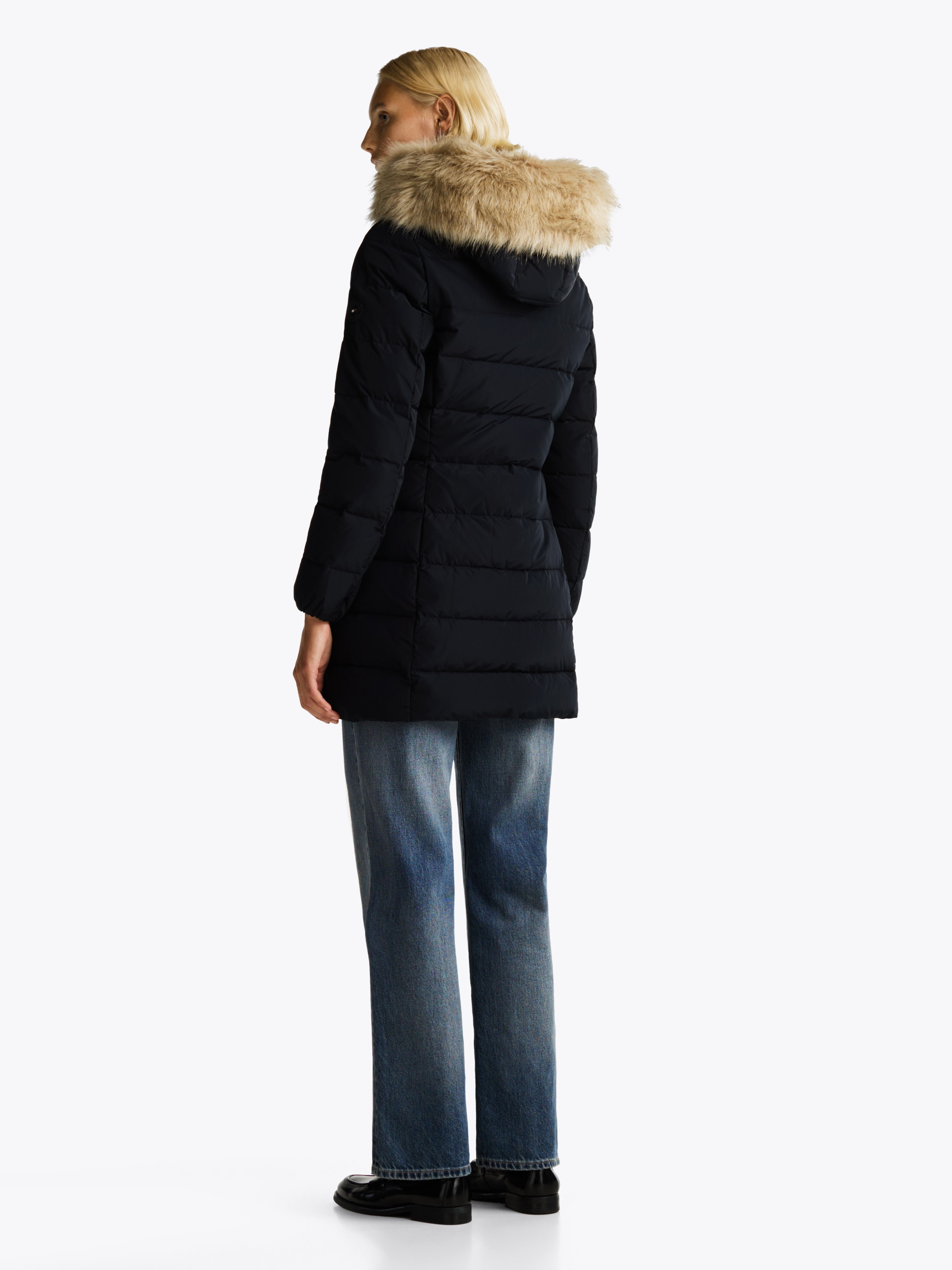 Tommy Hilfiger Steppmantel »HERITAGE DOWN TYRA COAT WITH FUR«, mit Fellimitat