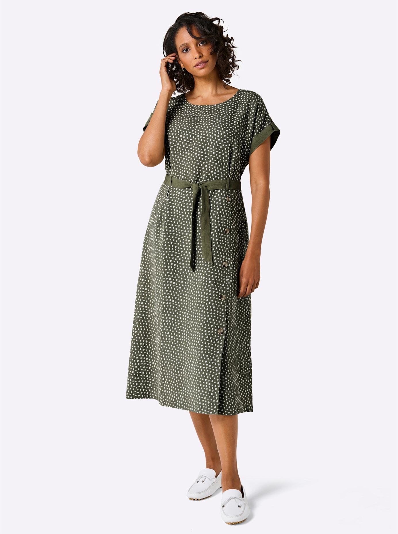 CREATION L PREMIUM Druckkleid »Leinen-Kleid«