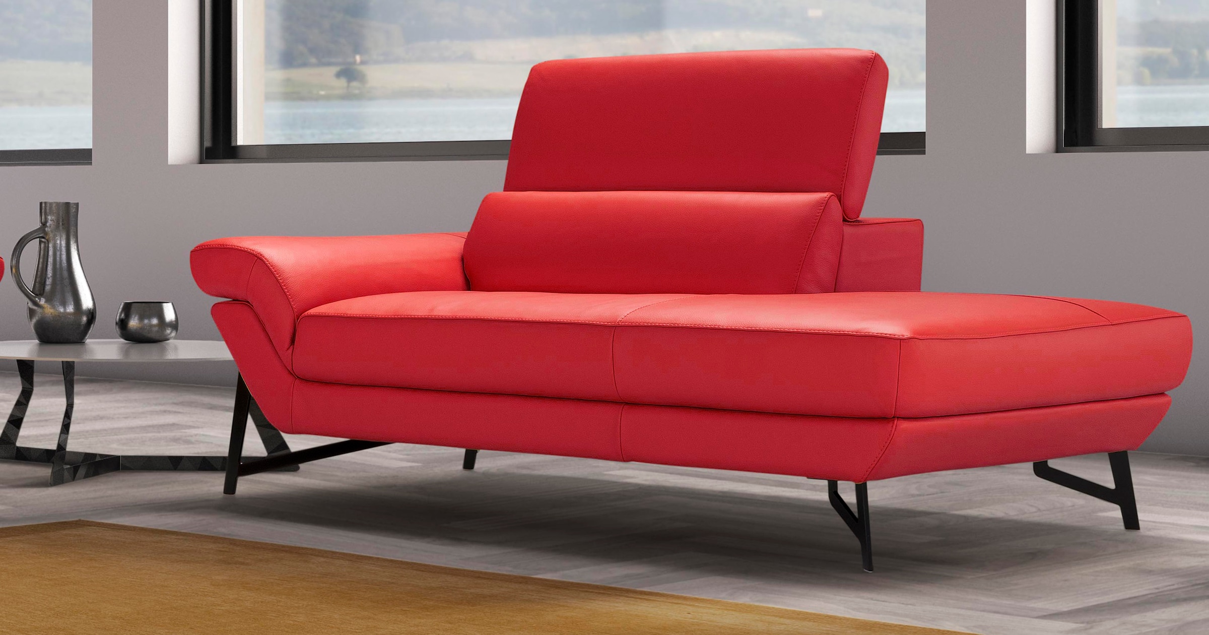 Egoitaliano Ottomane "Narcisa, Designsofa", mit verstellbarer Kopfstütze, Solitärmöbel als Blickfang