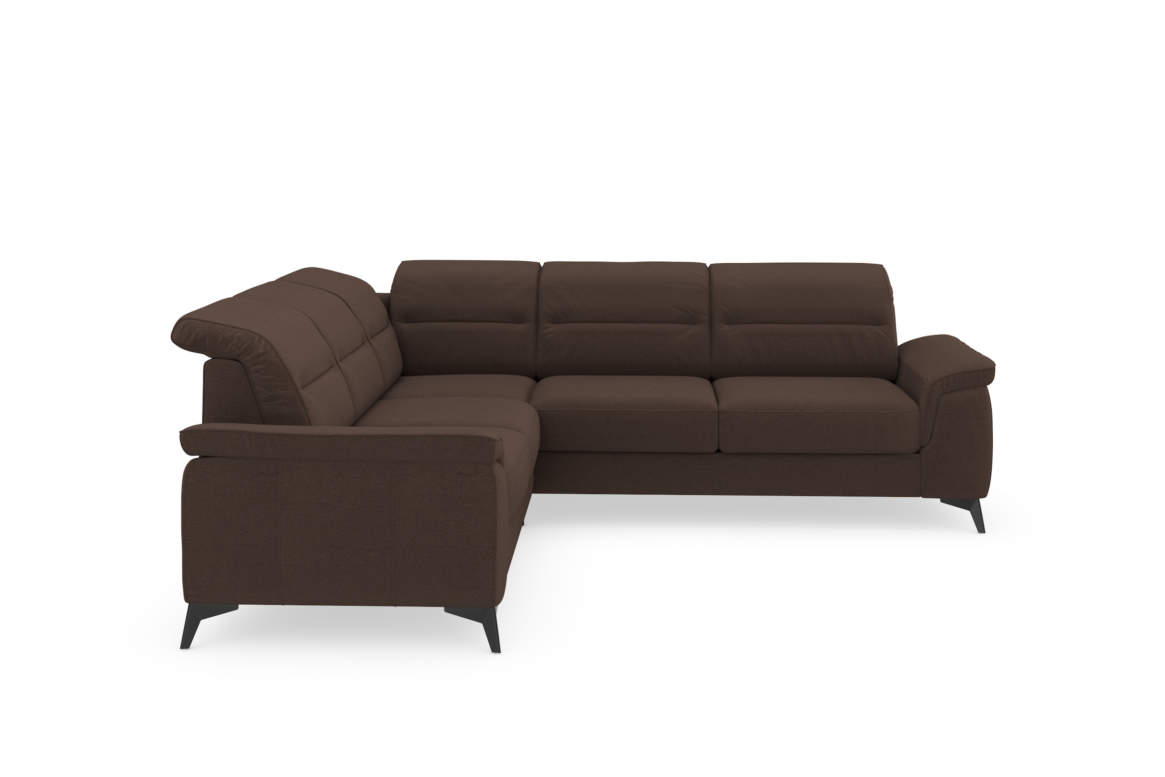 sit&more Ecksofa »Sinatra L-Form«, optinal mit Kopfteilverstellung und Armteilfunktion, Metallfüße