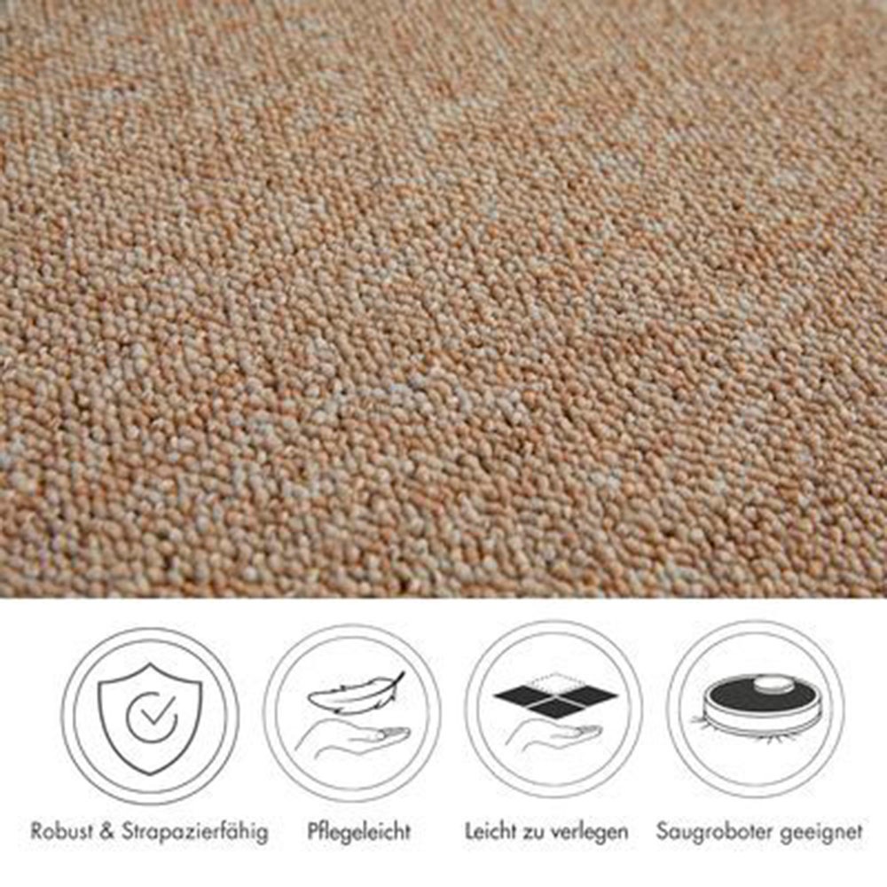 Andiamo Teppichboden »Carlos, Feinschlinge, Made in Netherlands«, rechteckig, 6,5 mm Höhe, melierte Optik, Breite 400 cm oder 500 cm, strapazierfähig