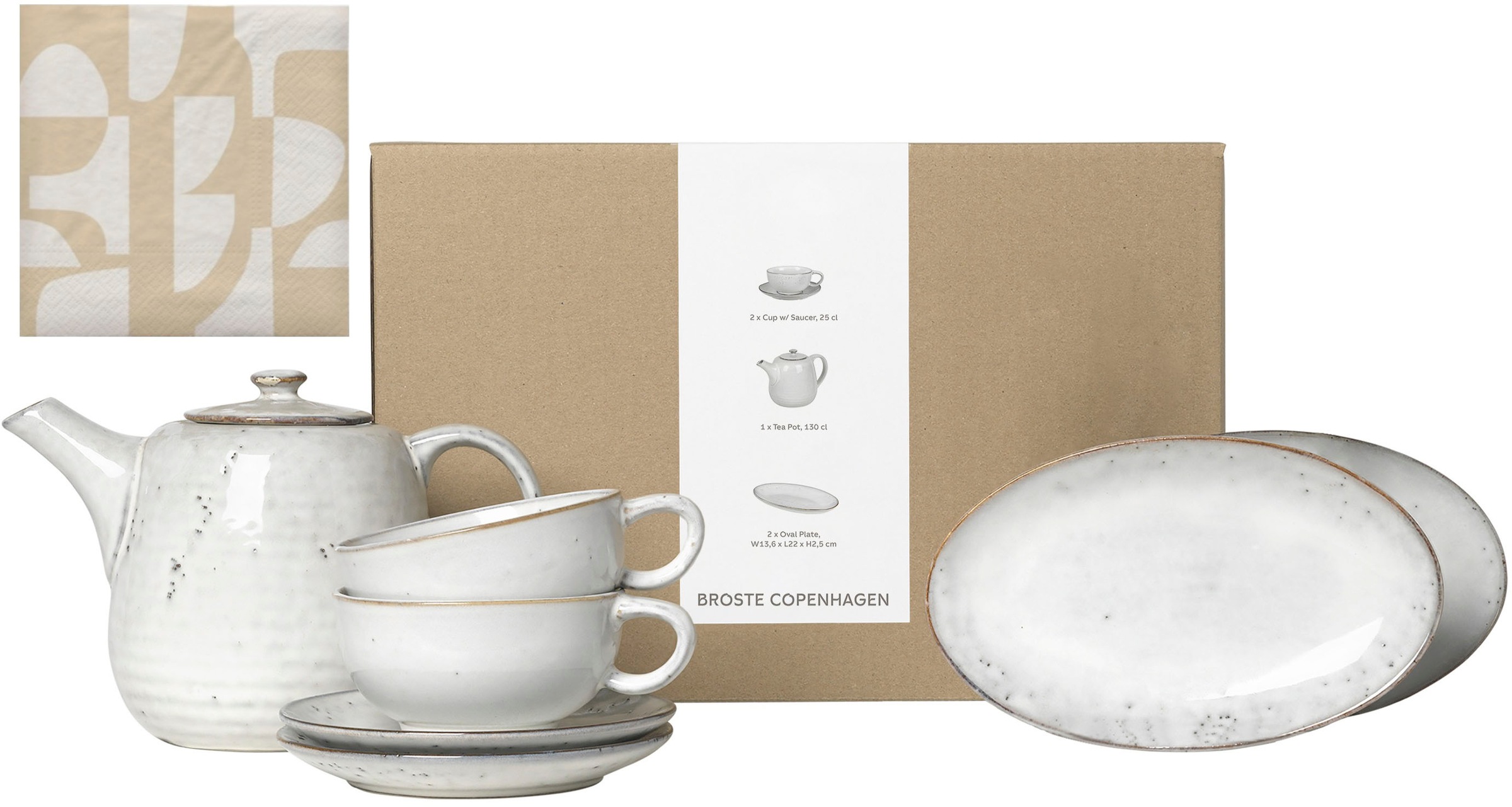 Broste Copenhagen Teeservice "Single Geschirr-Set Nordic Sand, inkl. 1 Päck günstig online kaufen