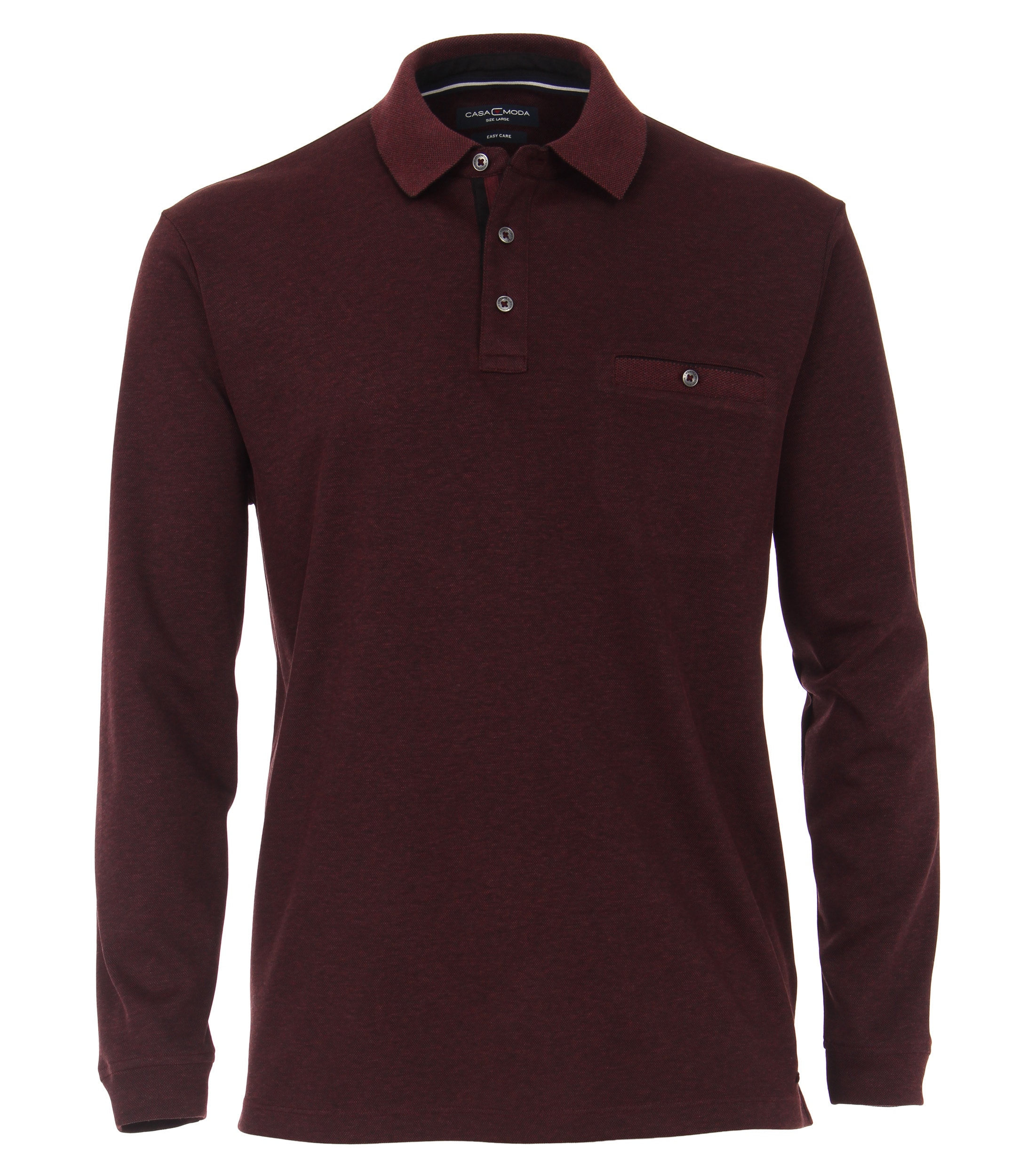 CASAMODA Langarm-Poloshirt "CASAMODA Polo-Shirt Langarm uni" günstig online kaufen