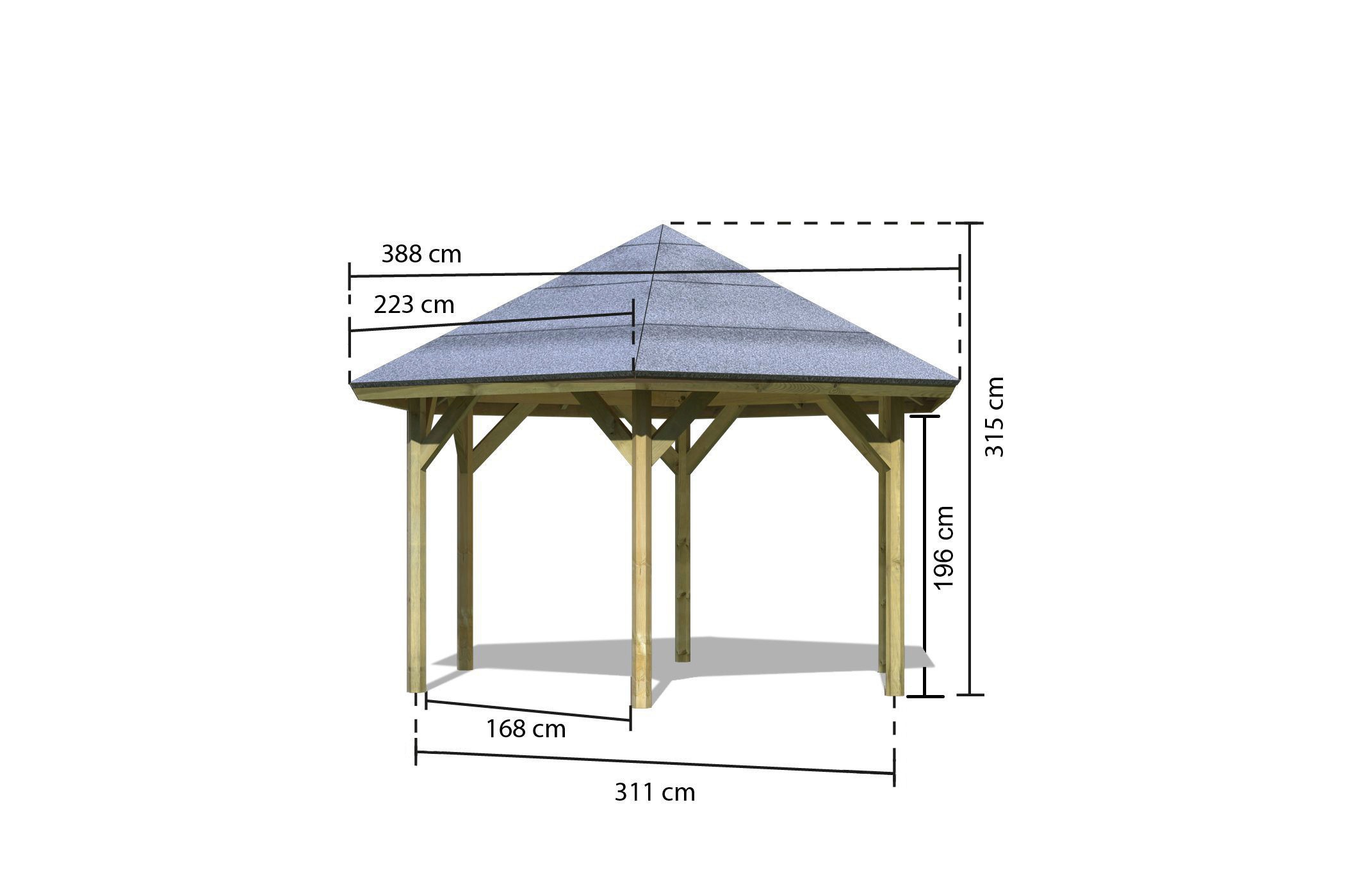 Karibu Pavillon »Oslo 2«, BxTxH: 392x451x315 cm