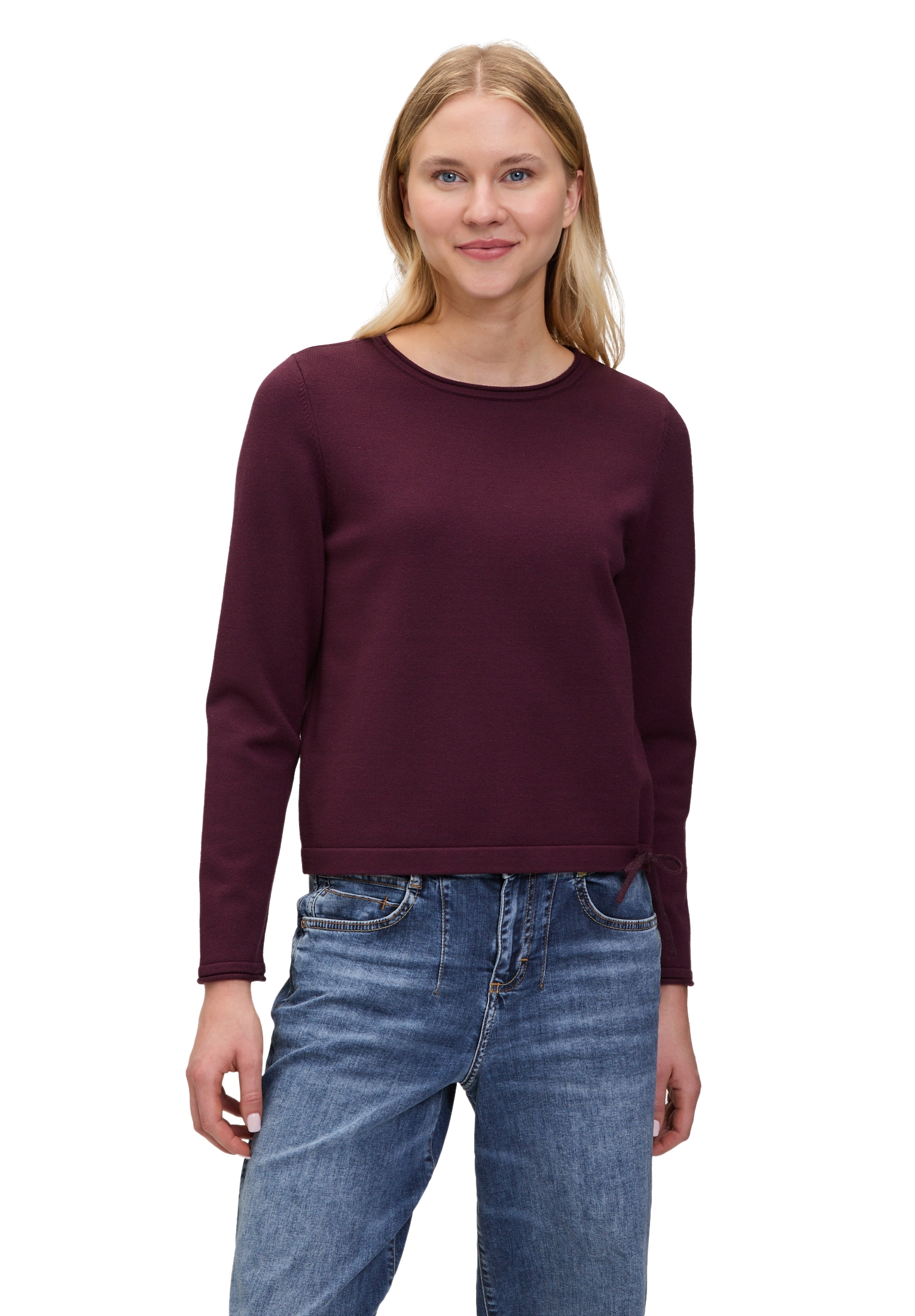 Cartoon Strickpullover "Damen mit Rundhalsausschnitt", 1 Stk. günstig online kaufen