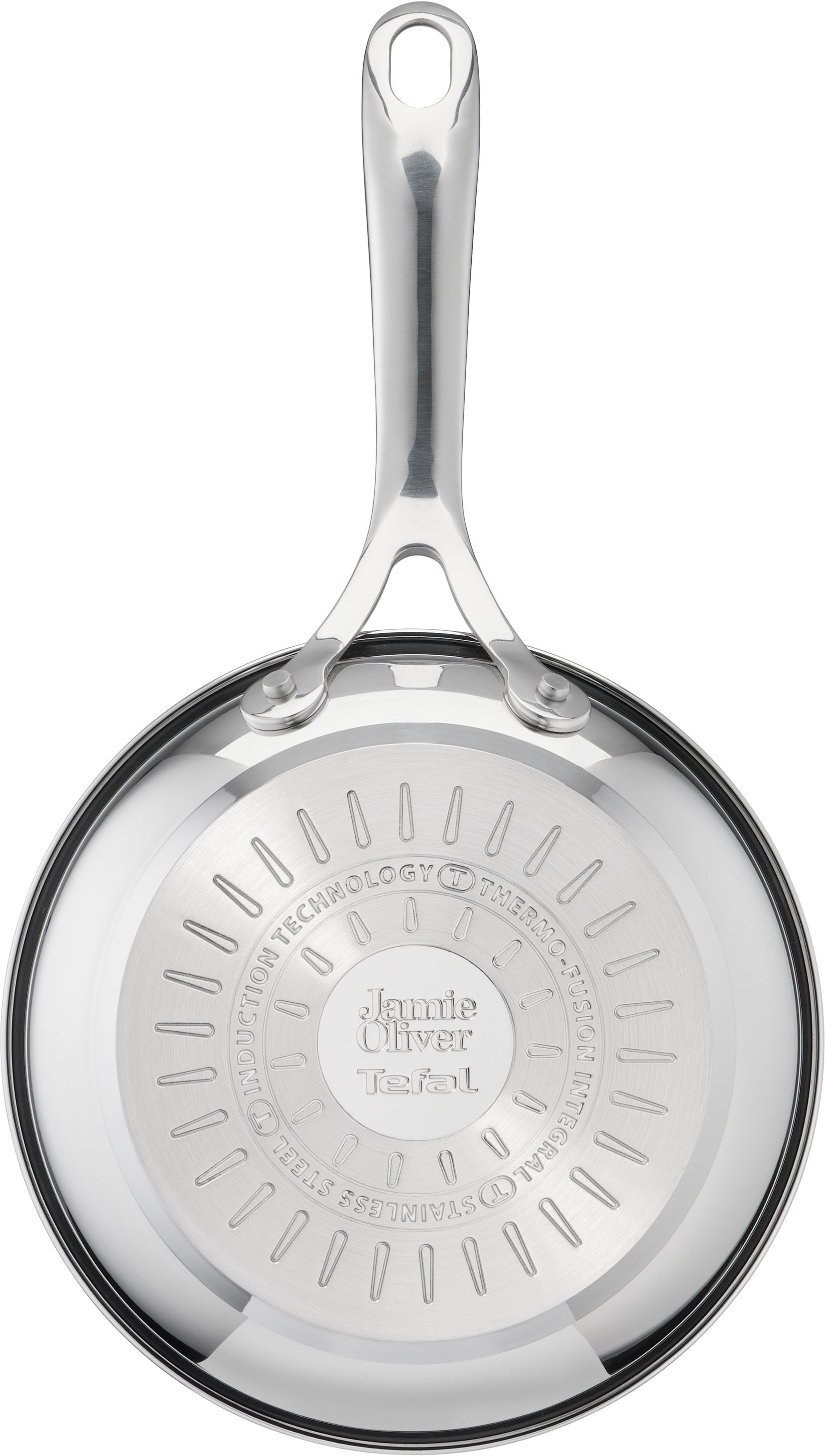 Tefal Pfannen-Set »Tefal E304S3 Jamie Oliver Cook's Direct On Edelstahlpfanne, 3-Teiliges Pfannen-Set, Ø 20/24/28 cm, Antihaft-Versiegelung, Temperaturanzeiger Thermo-Signal, Genieteter Griff Für Sicheren Halt, Induktionspfanne« 