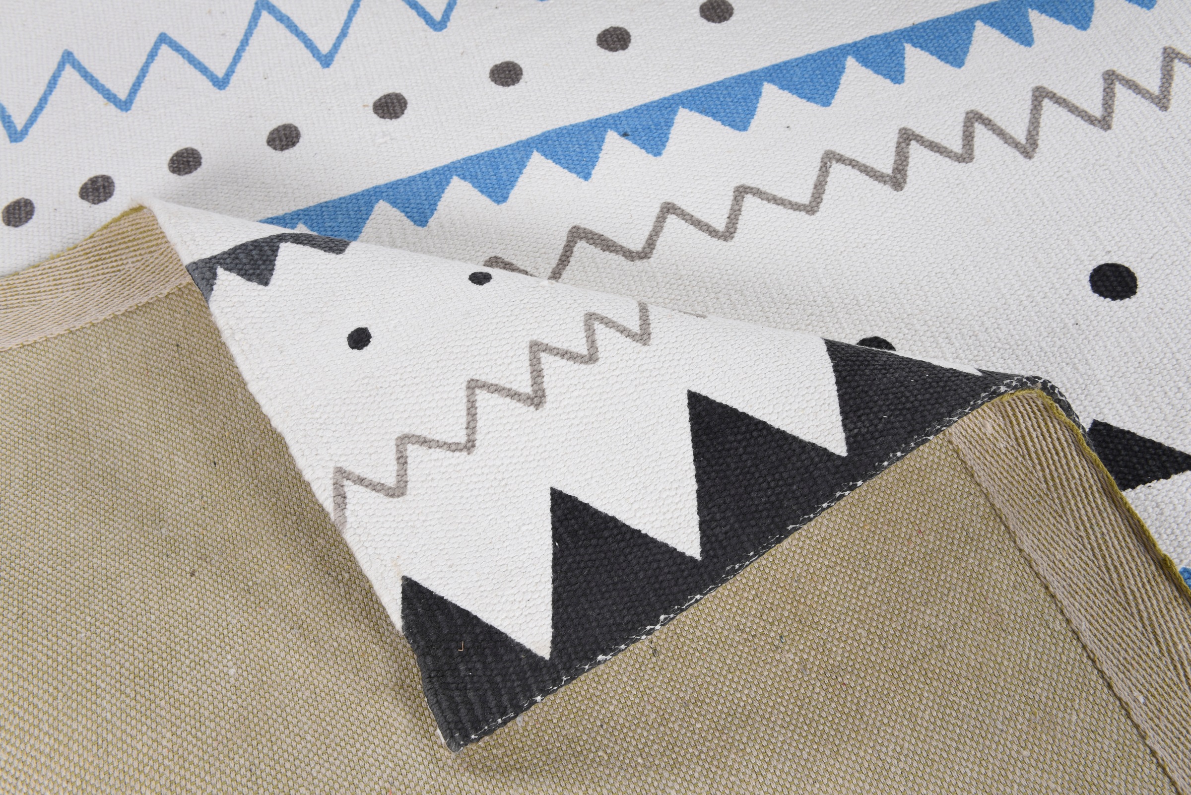 THEKO Tuxedo Rug Blue/White/Turquoise 80x150 cm 2