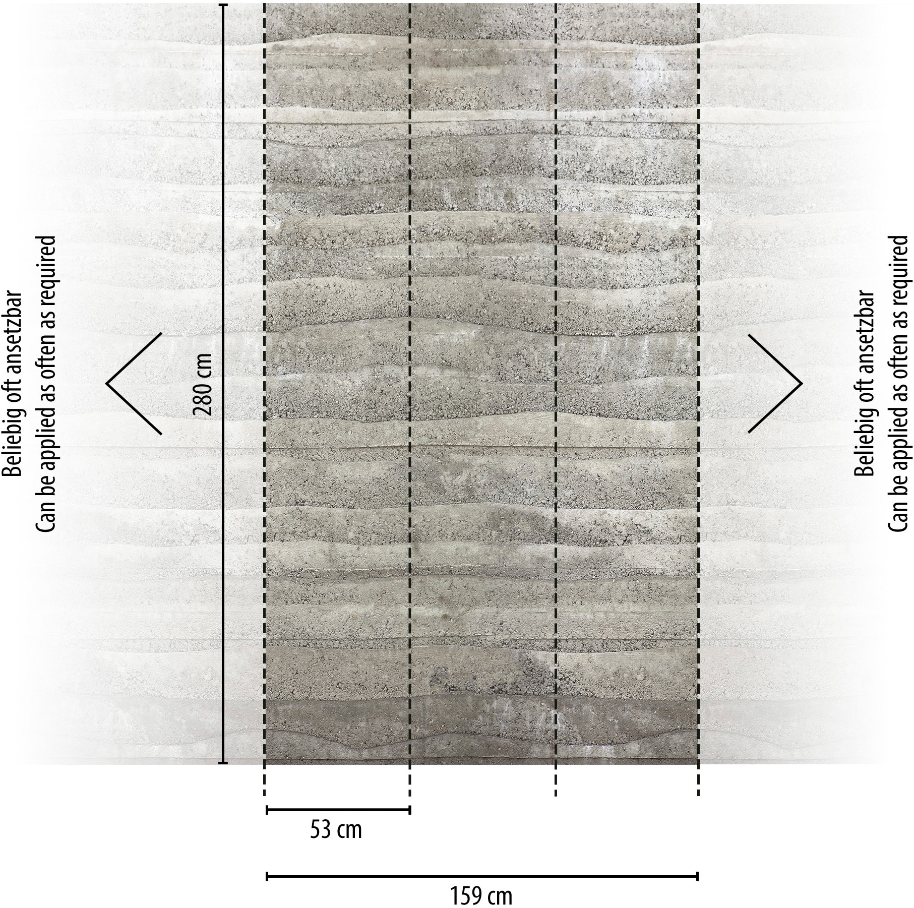 living walls Vliestapete »Vibes & Styles Stratora – Concrete Layers Fototapete« urban leicht strukturiert Steinstruktur mit sanften Linien und natürlicher Tiefenwirkung