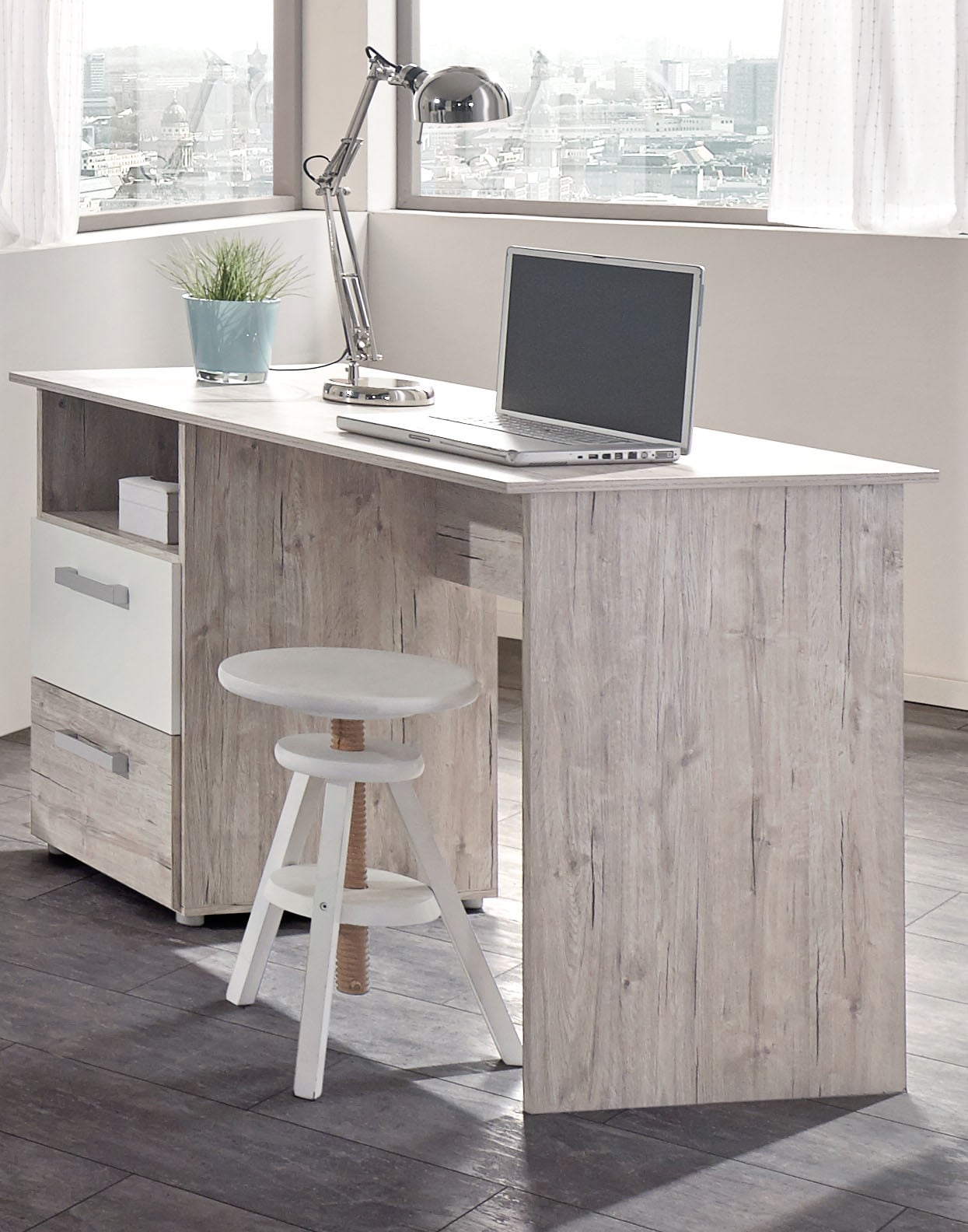 arthur berndt Jugendzimmer-Set »Jugendzimmer-Set »Bente« 3-teilig«, (3 tlg.), Eiche-Sand/Weiß Nachbildung