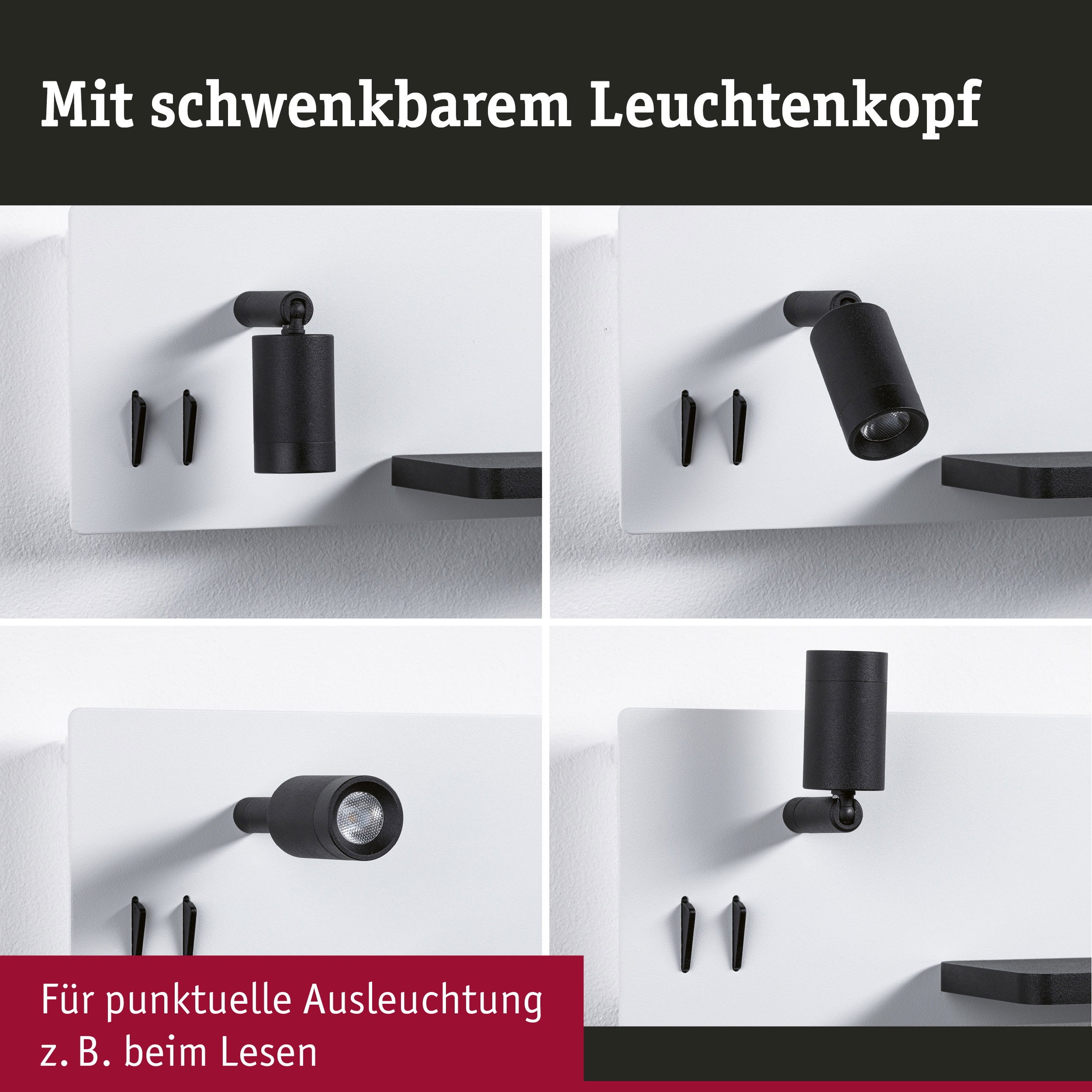 Paulmann LED Wandleuchte »Serra 2700K 650lm / 200lm 230V 5,5 / 1x2,6W«, 1 flammig, Bettleuchte, USB C, dimmbar