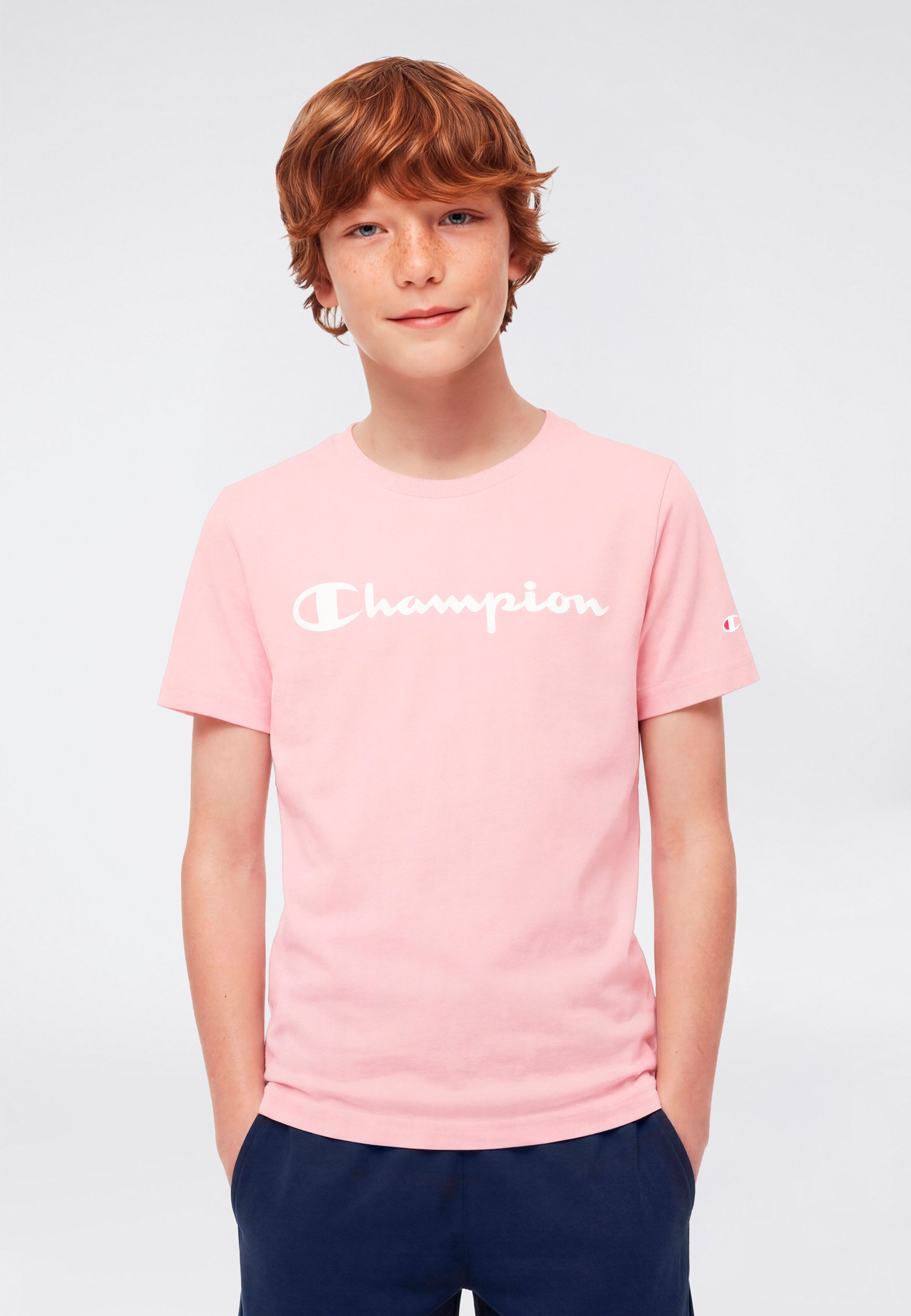 Champion T-Shirt "SPORTWEAR T-SHIRT Standard Fit" Kurzarm, für Kinder, aus Baumwolle, Standard Fit