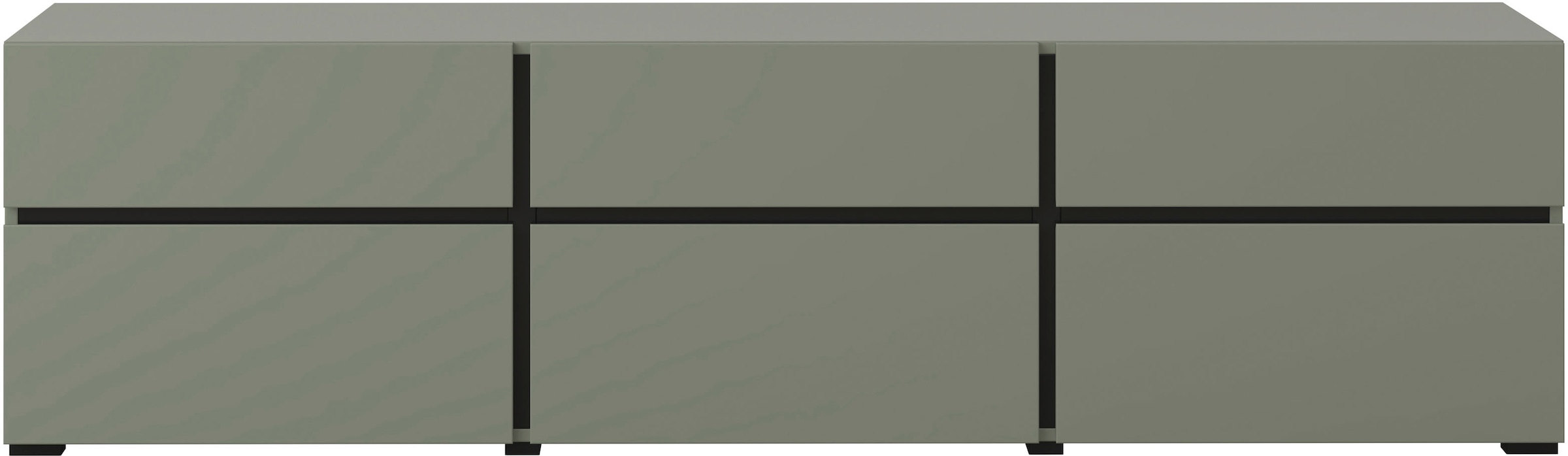 INOSIGN Lowboard »Cross, moderne grifflose TV-Kommode,3 Klappen/3 Schubkästen«, Breite 180 cm, TV-Schrank mit viel Stauraum, TV-Board