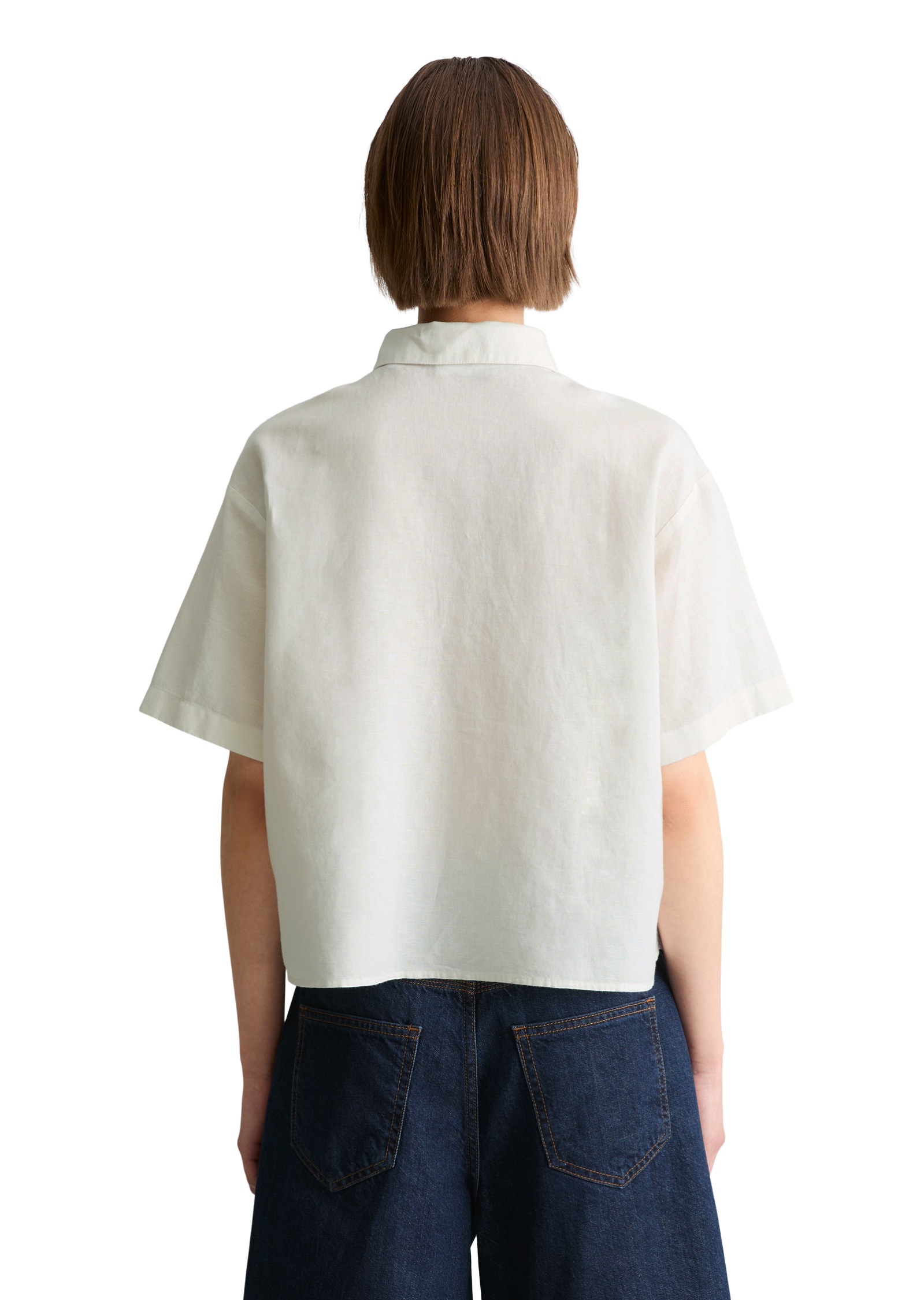 Marc O'Polo DENIM Kurzarmbluse »aus Leinen-Baumwolle-Mix«