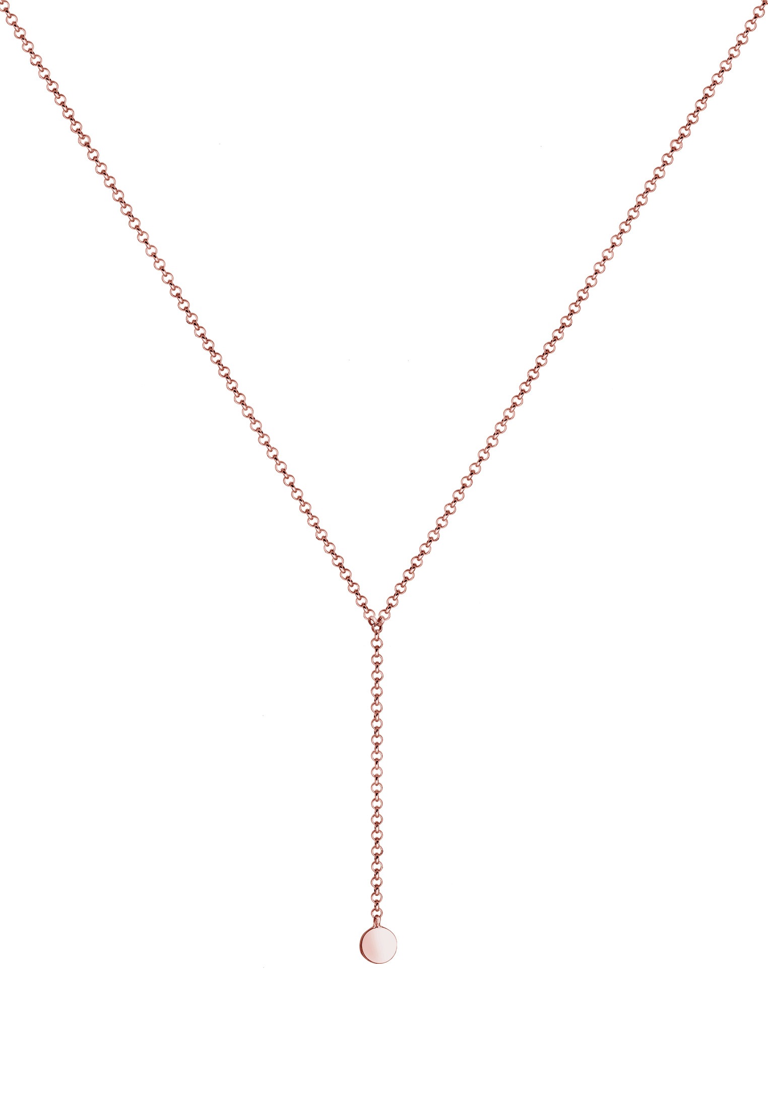 Elli Collierkettchen »Choker Y-kette glänzend mit Plättchen 925 Silber«