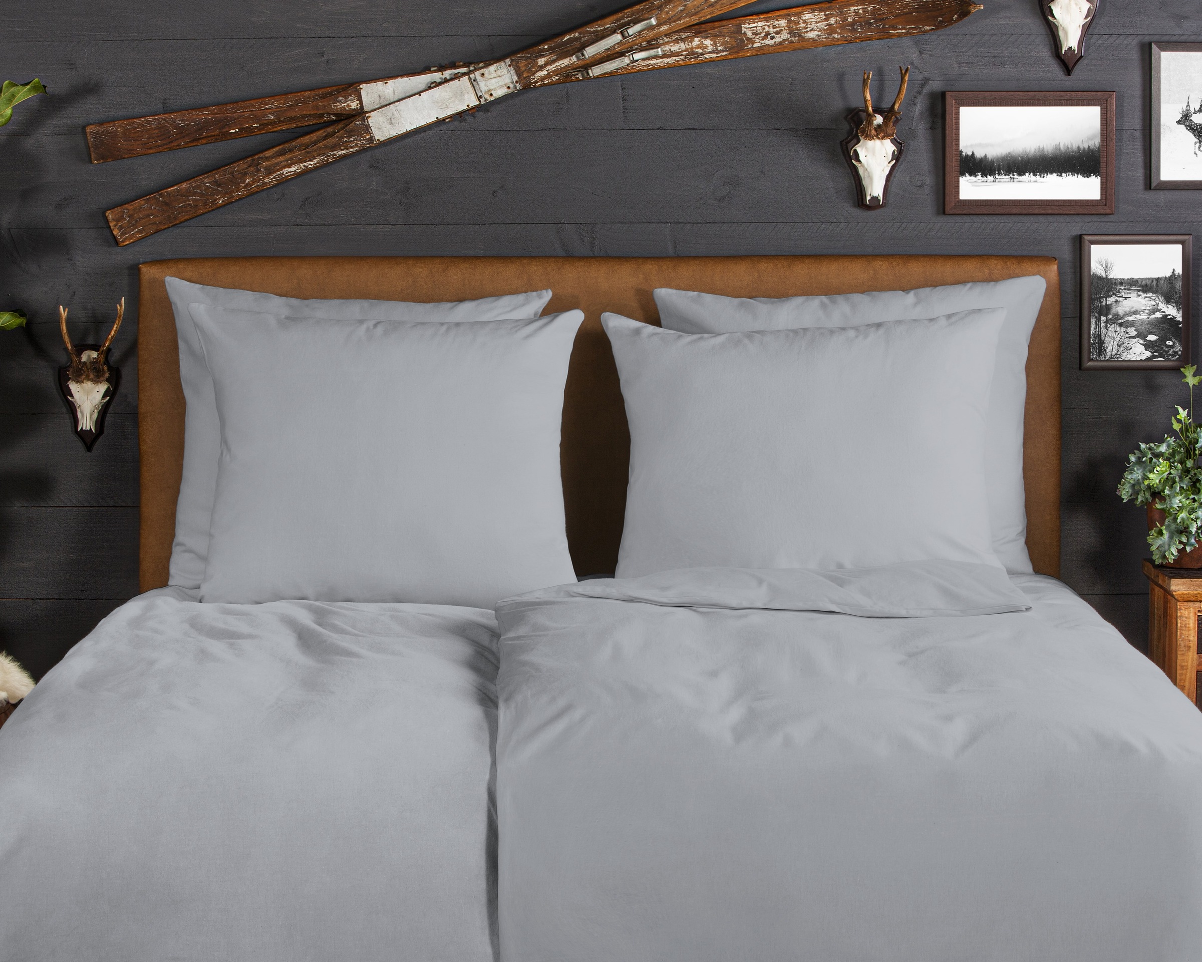 Thumbnail - good morning Bettwäsche "Flanel Uni" 2 Stk. tlg. Flanell, Biber, Baumwolle, Winter, Warm, Reißverschluss, Einfarbig Uni