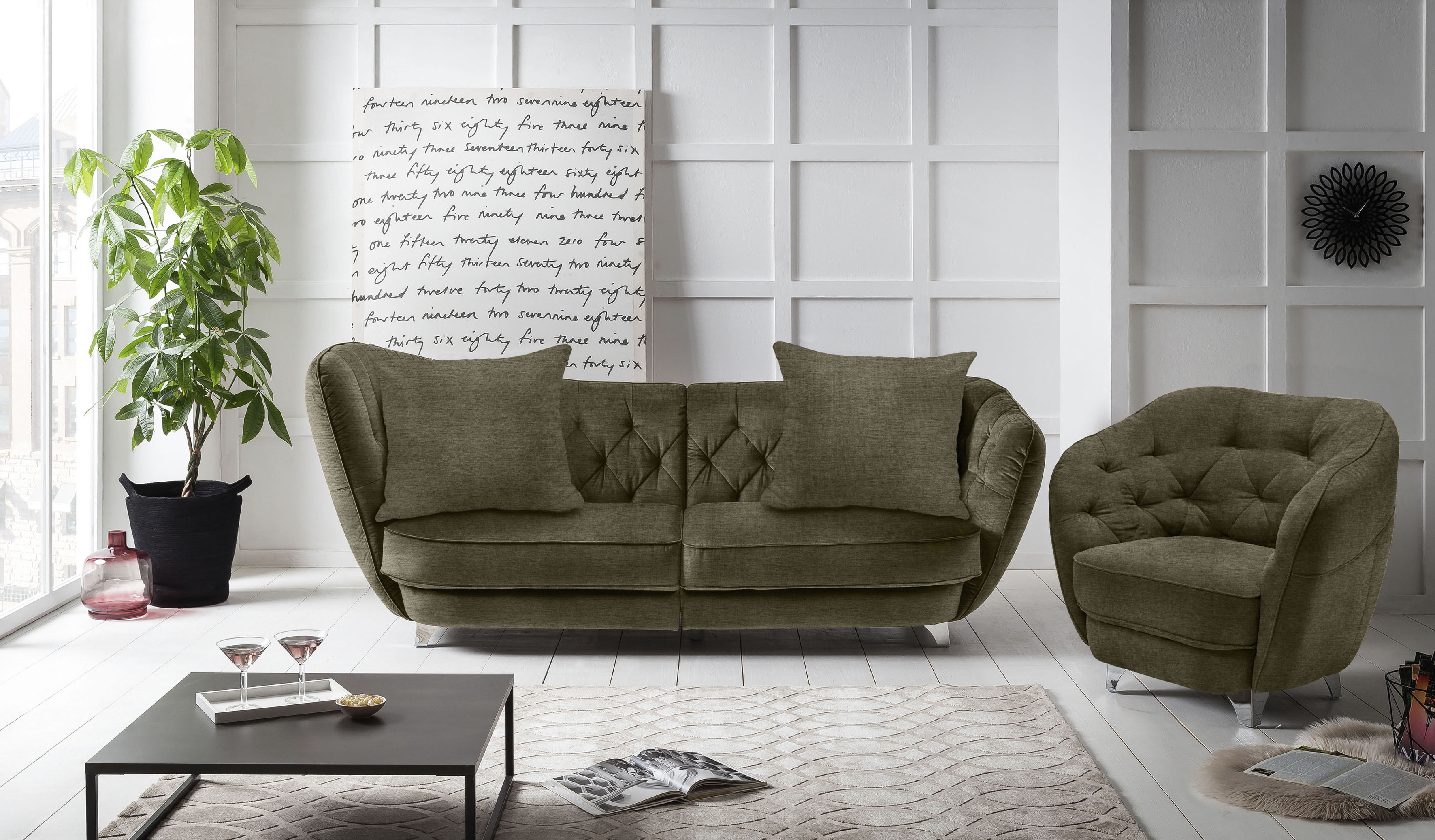 Thumbnail - Leonique Big-Sofa "Retro", stylischer Hochlehner