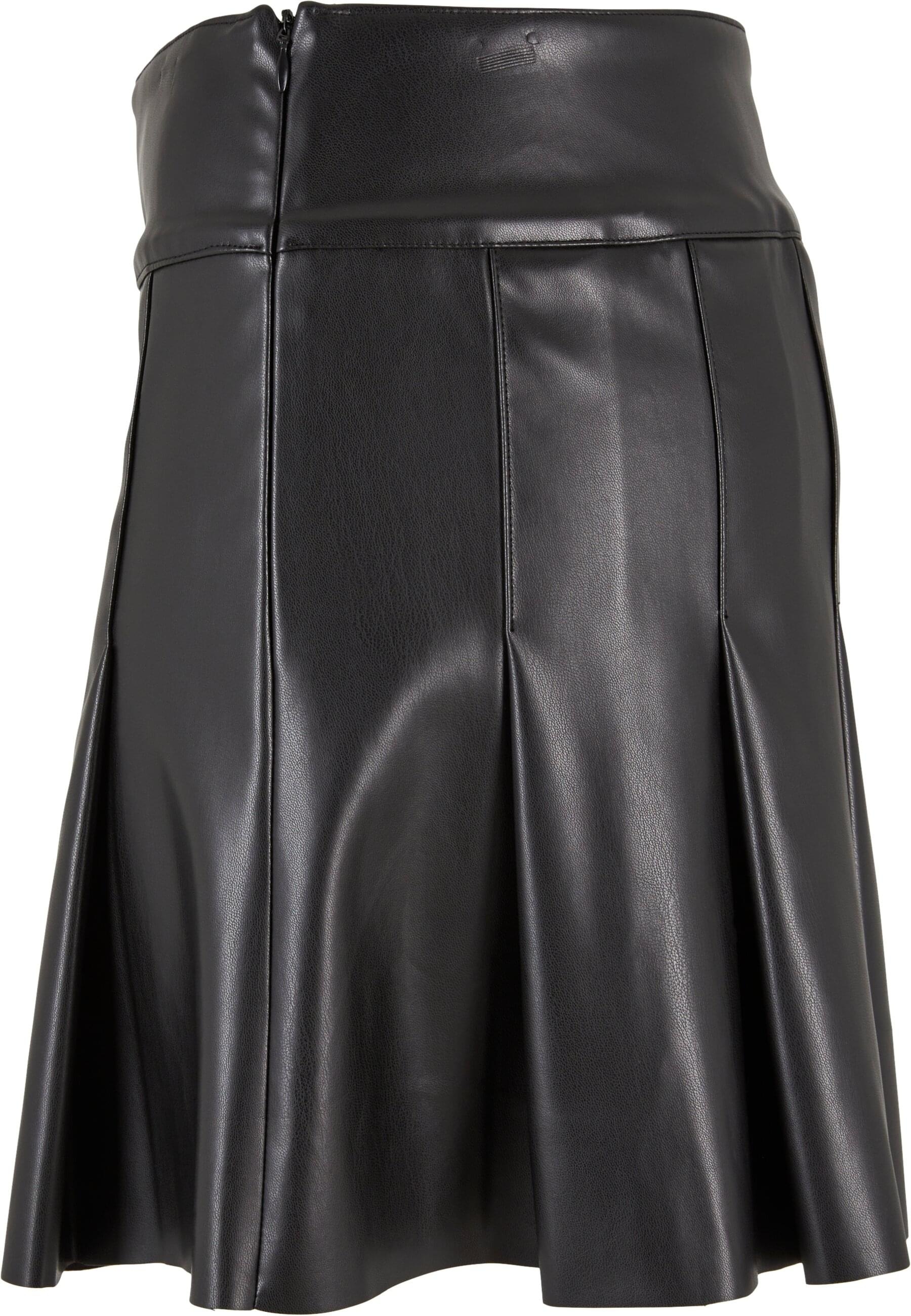 URBAN CLASSICS Sommerrock »Urban Classics Ladies Synthetic Leather Pleated Skirt«, (1 tlg.)