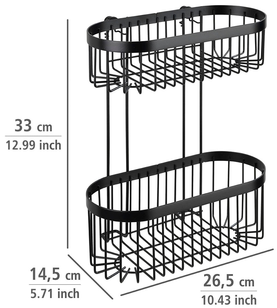 WENKO Wandregal »Classic Plus Black«, 2 Etagen