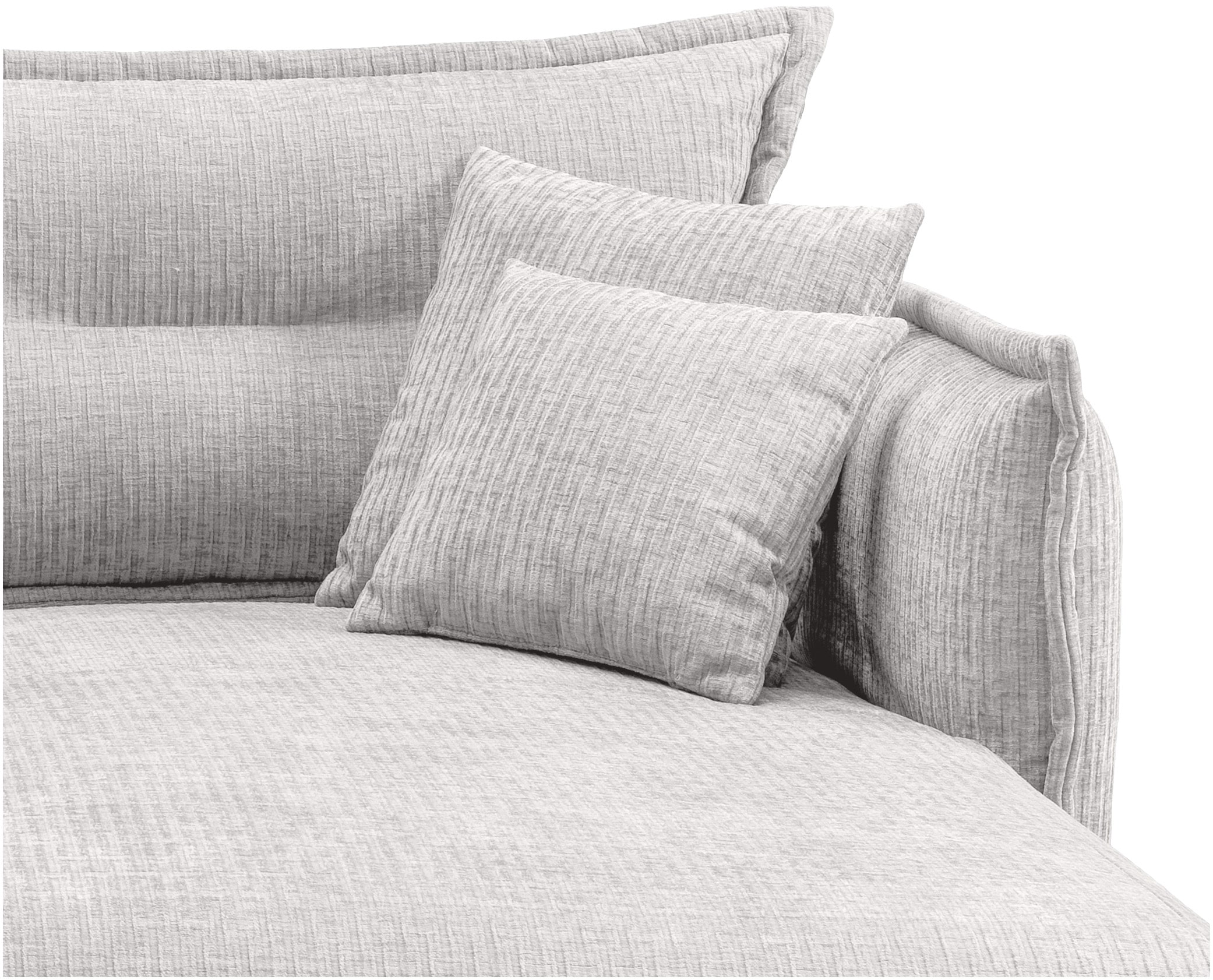 INOSIGN Ecksofa »Lazio modern und bequem, schmale Armlehnen, tolle Detailverarbeitung«, zwei verschiedene Fußfarben wählbar