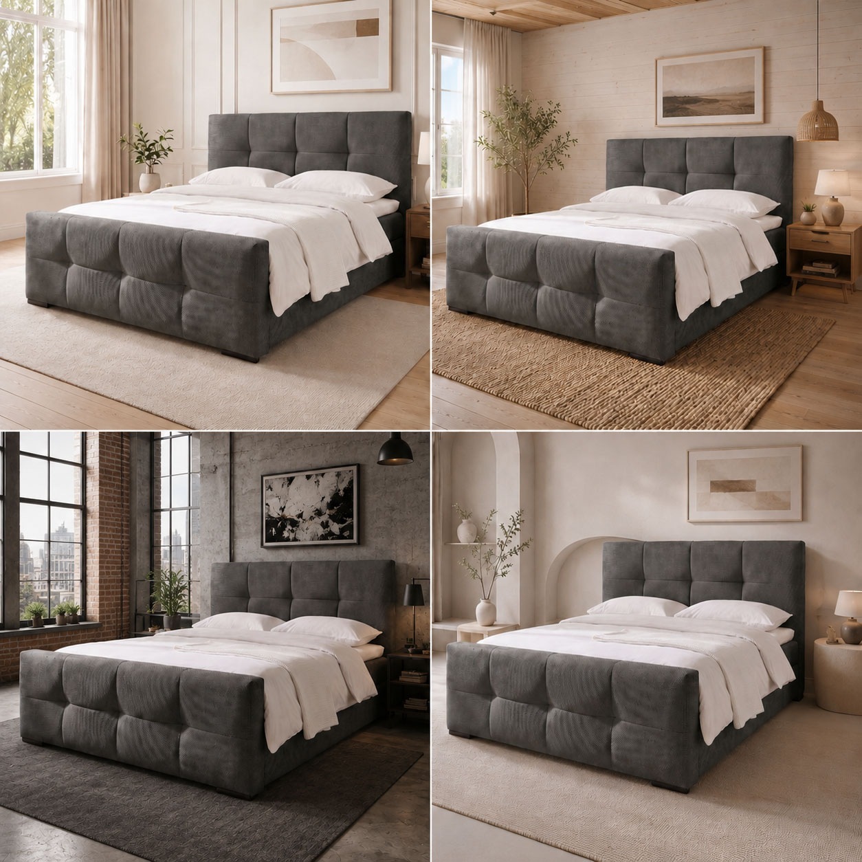OTTO home Boxbett »RISE, Polsterbett mit Bettkasten, inkl. Taschenfederkernmatratze H3« inkl. Kaltschaumtopper, Luxus-Mircofaser-Bezug, Liegefläche 180x200 cm