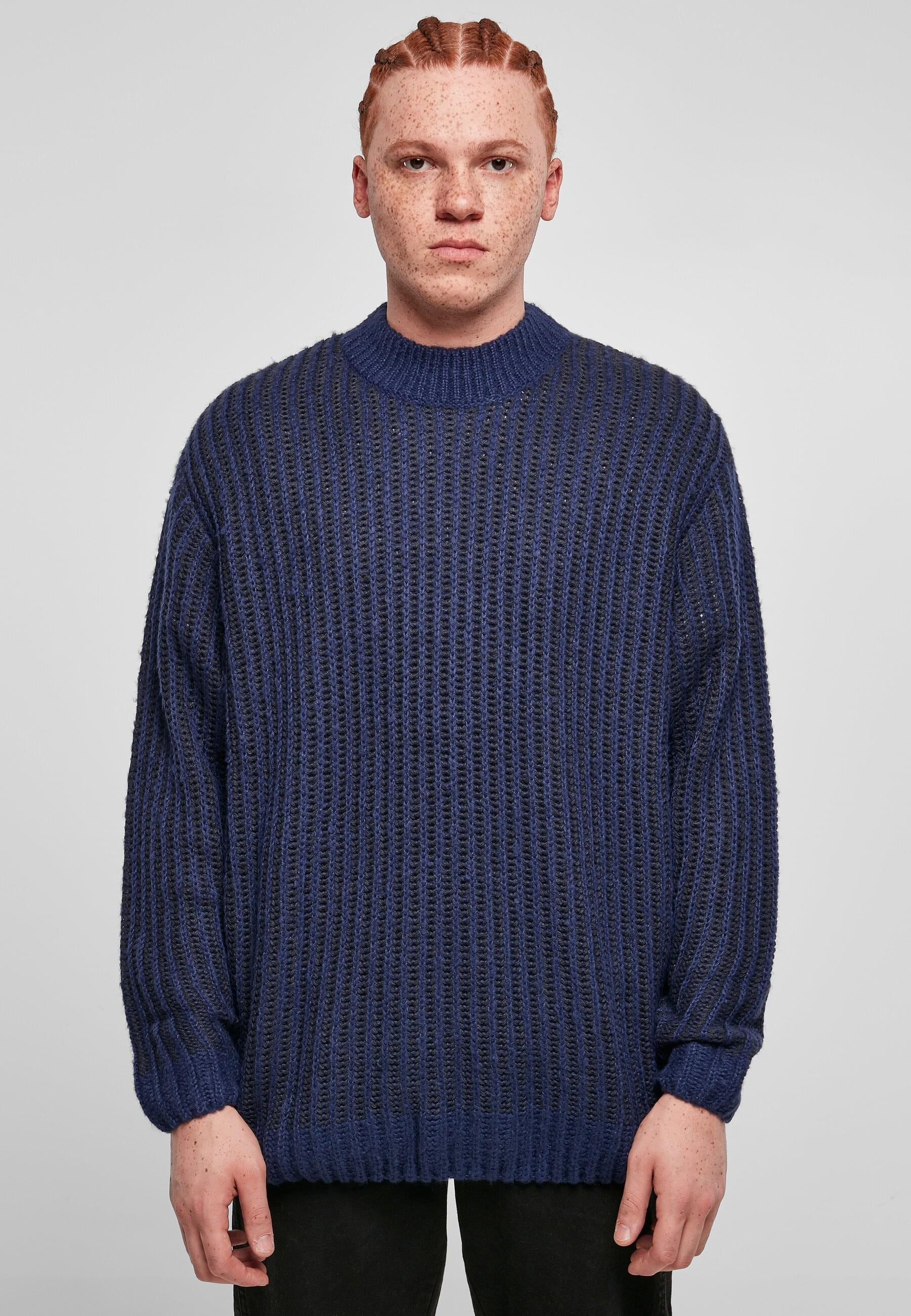 URBAN CLASSICS Rundhalspullover »Urban Classics Herren Oversized Two Tone Sweater«, (1 tlg.)