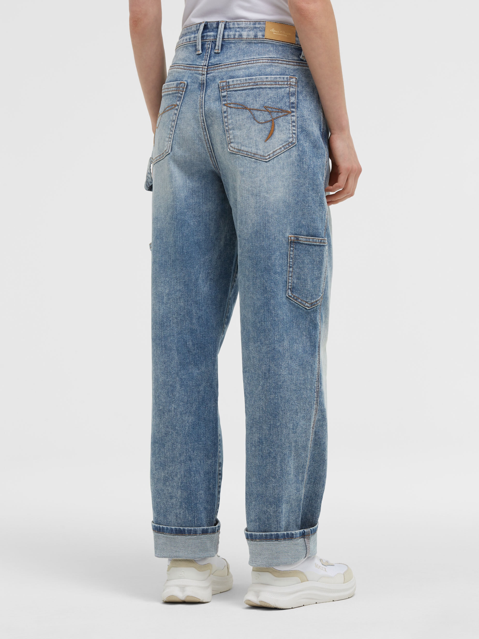 SOCCX Loose-fit-Jeans mit schmalem Bein