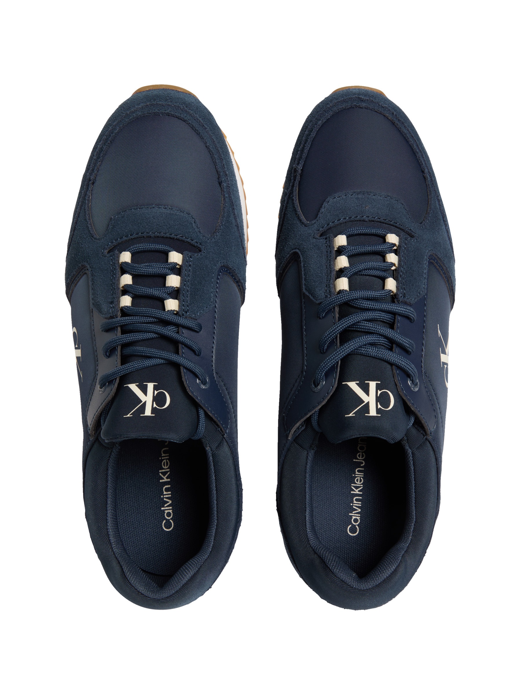 Calvin Klein Jeans Slip-On Sneaker »RETRO RUNNER SOCK LACE UP NY-SU«, Halbschuh, Freizeitsneaker mit CK-Logo und aufgesetzter Schnürung
