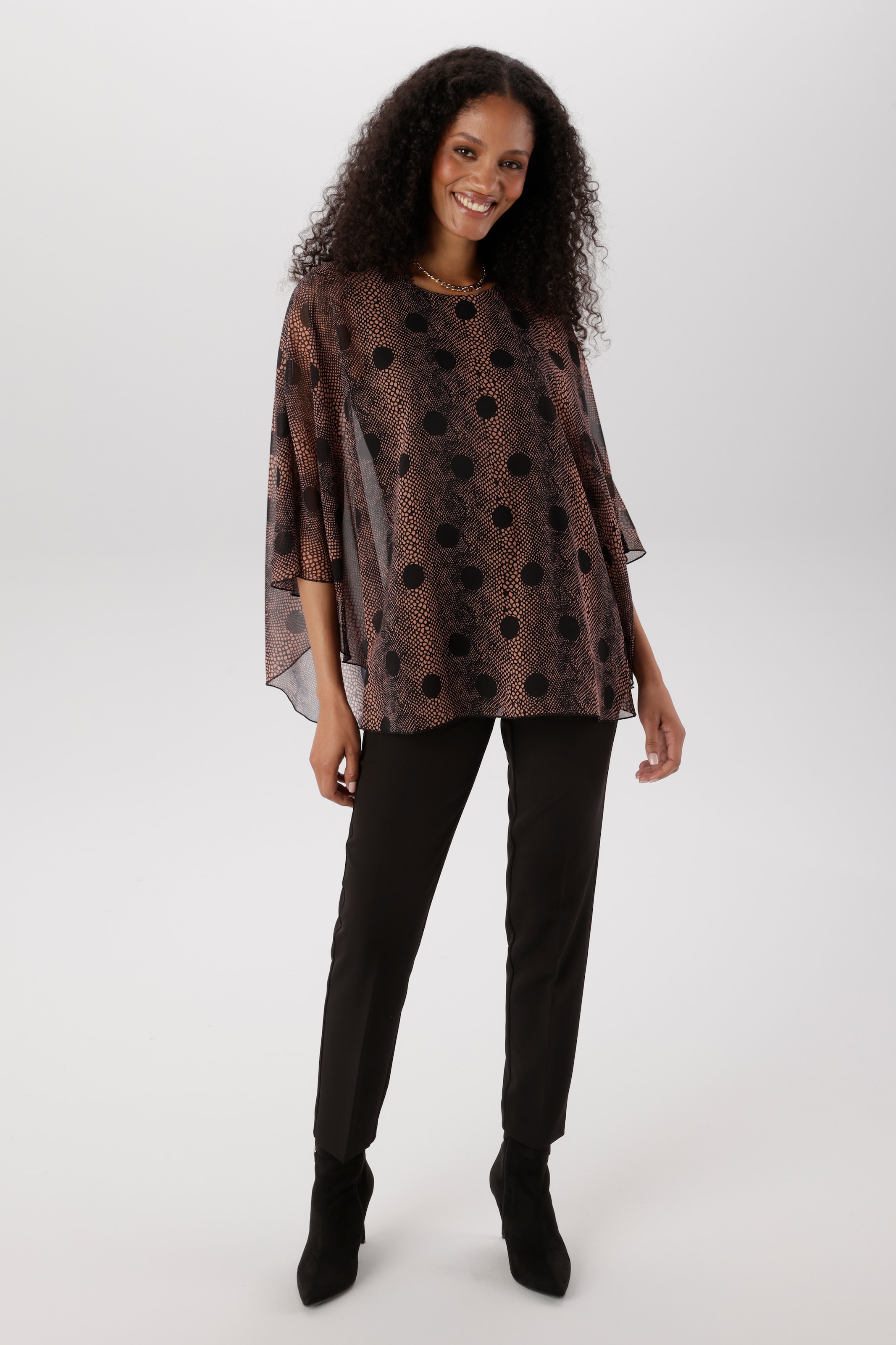 Aniston SELECTED Chiffonbluse im modischen Lagenlook und Animalprint - NEUE KOLLEKTION