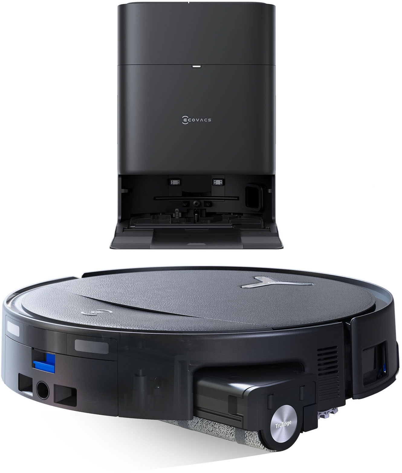 ECOVACS Nass-Trocken-Saugroboter »DEEBOT T80S OMNI (Black), OZMO ROLLER 2.0 Wischtechnologie,« 24.800 Pa Saugleistung, Triple Lift 10 mm