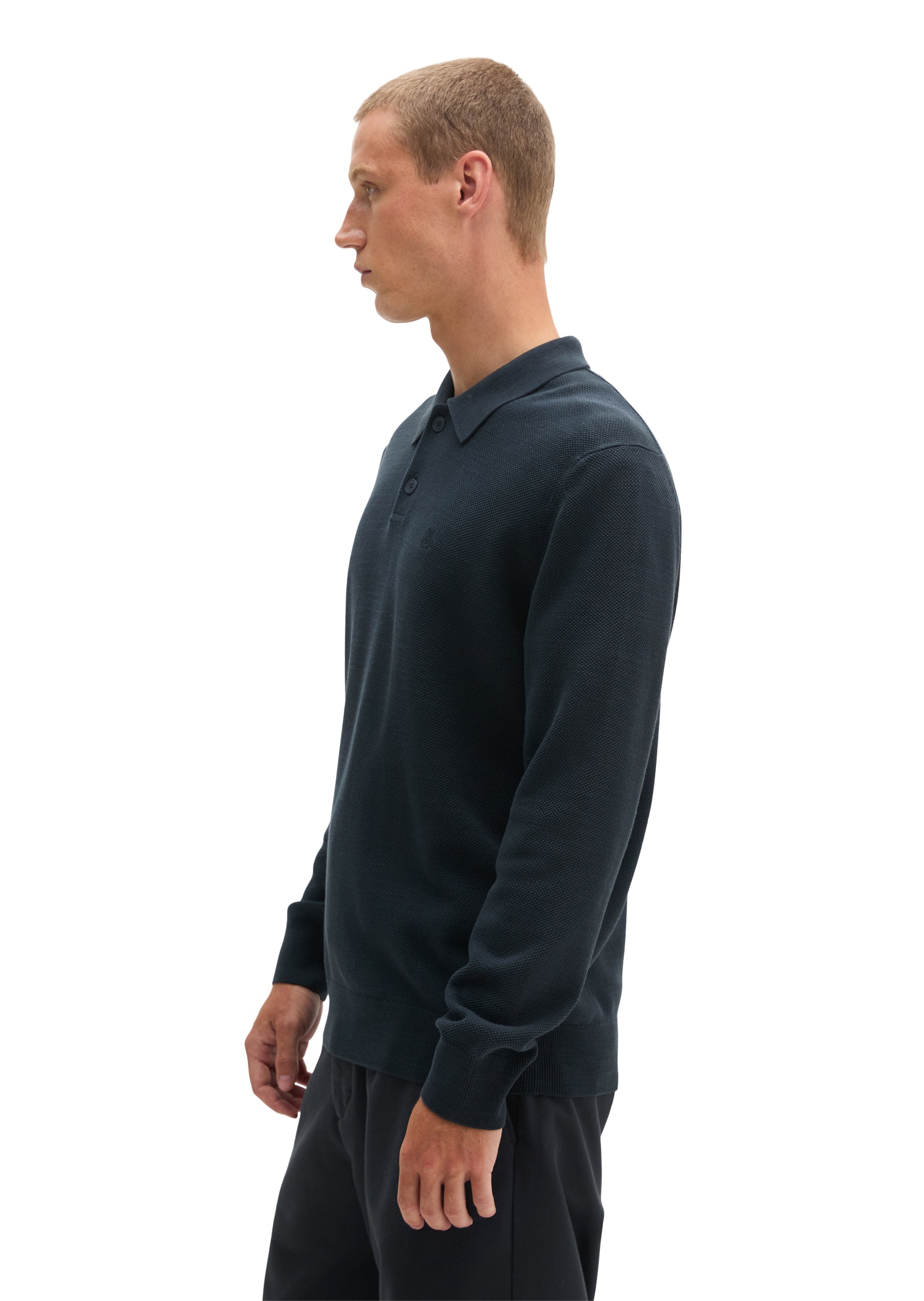 Marc O'Polo Langarm-Poloshirt »aus reiner Bio-Baumwolle«